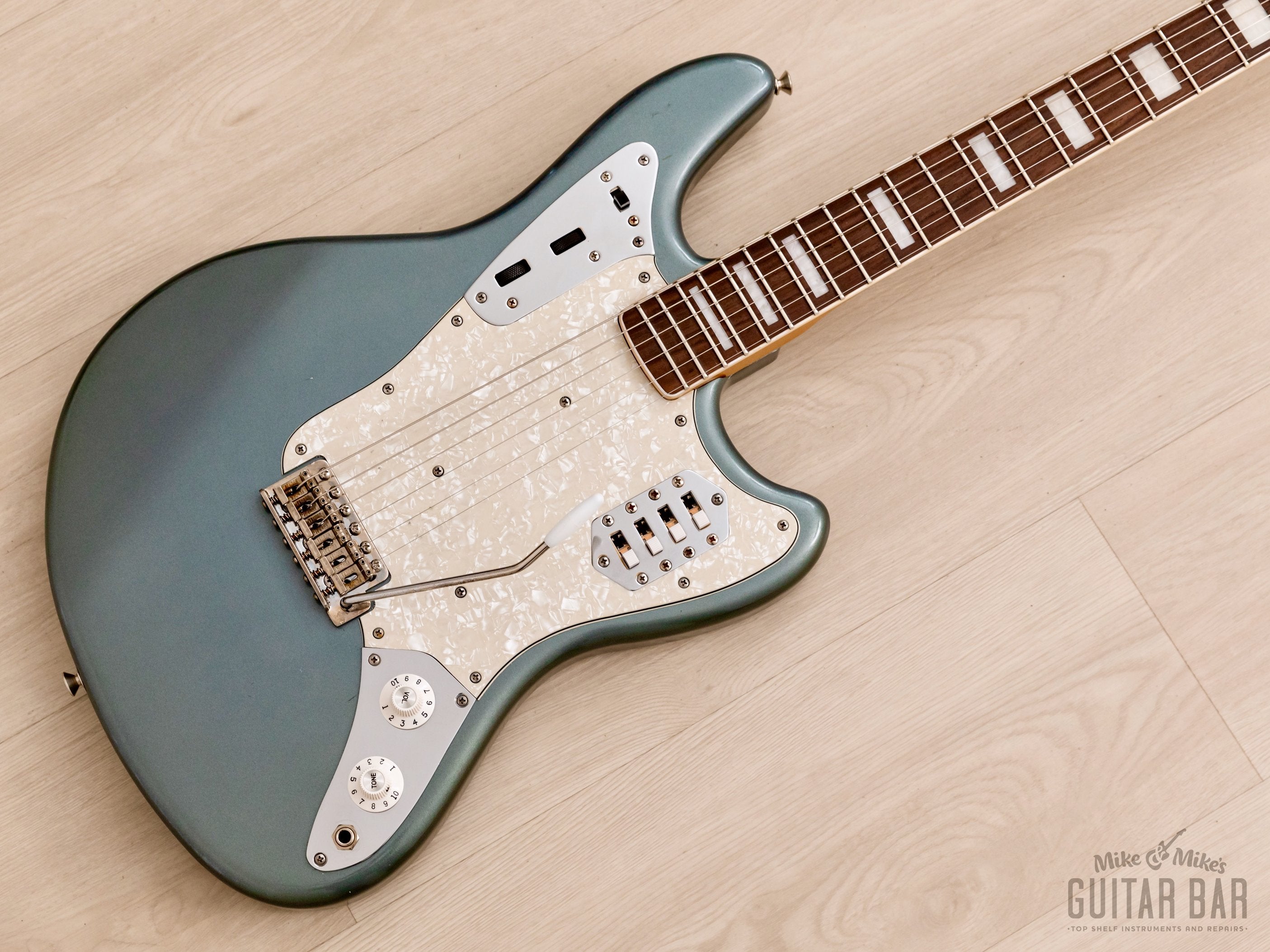 Feelgood Dreamweaver Marauder Mk 1 Offset Guitar USA-Made w/ Hidden Pickups & Case, Ice Blue Metallic