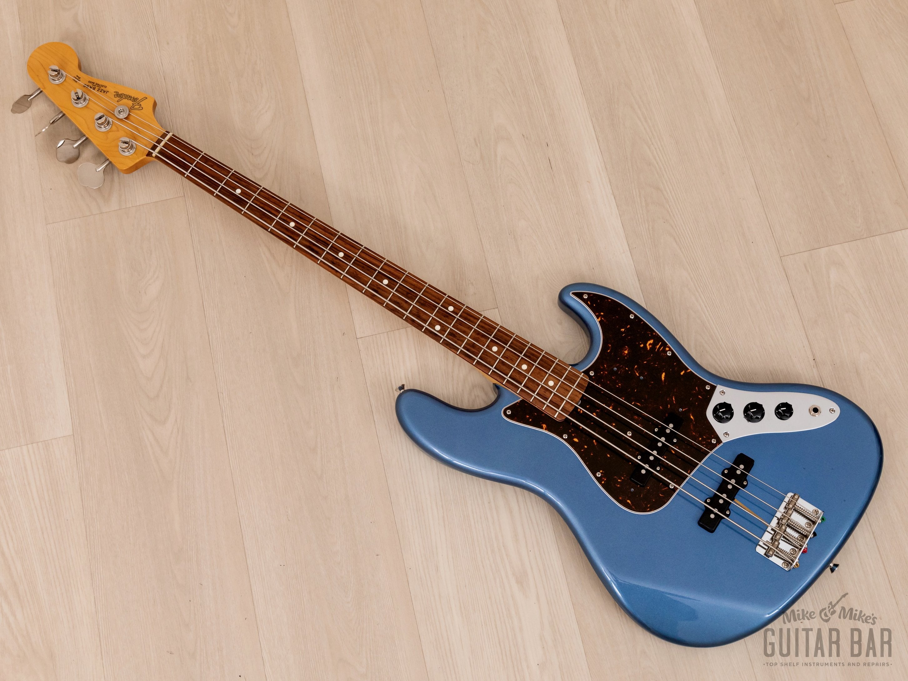 2015 Fender Jazz Bass '62 Vintage Reissue JB62-US Lake Placid Blue w/ USA Pickups & Case, Japan MIJ