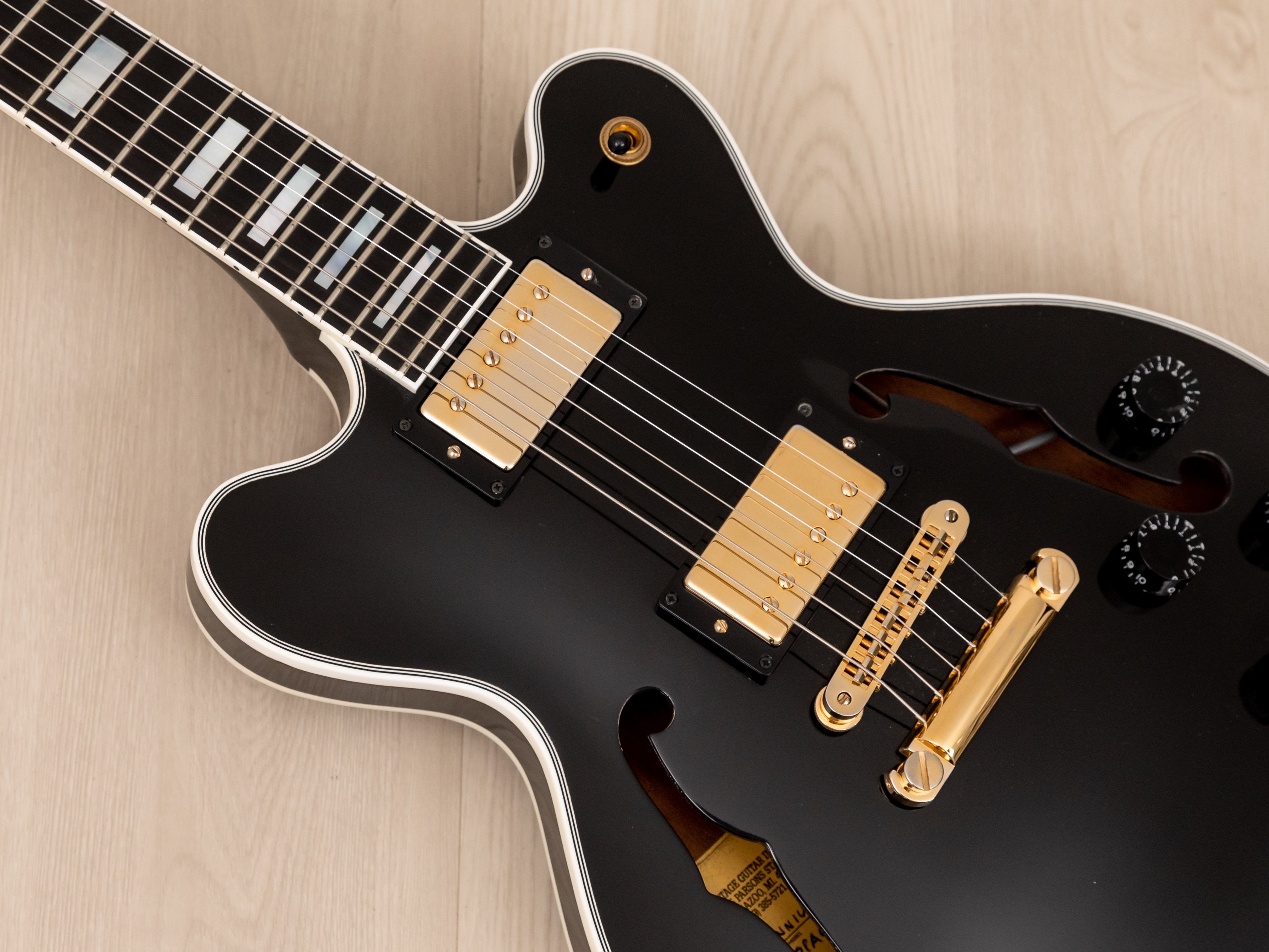 2016 Heritage Millennium DC Double Cutaway Semi-Hollow Guitar Black Opaque w/ Seymour Duncan PAFs & Case, Kalamazoo