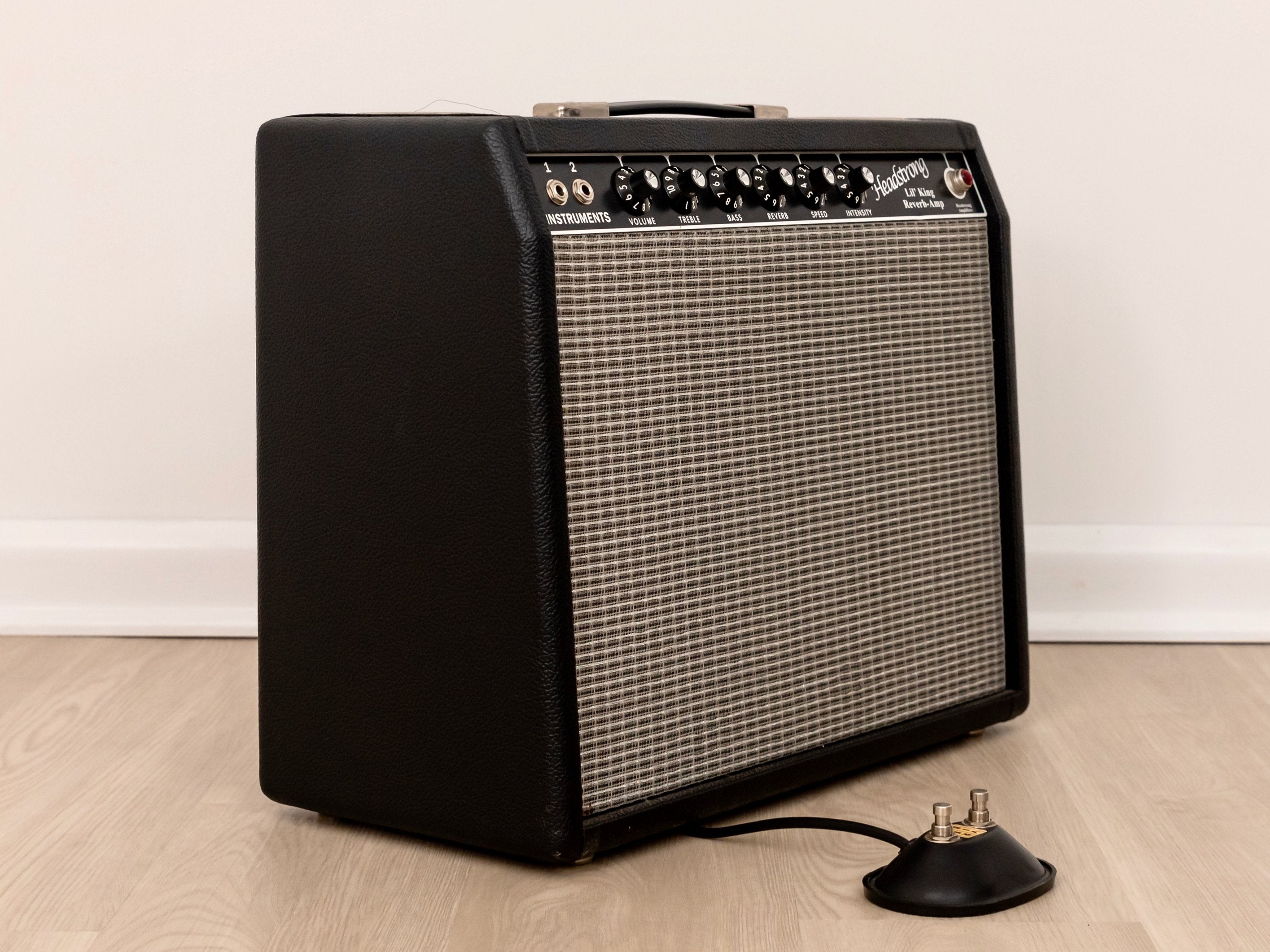 2009 Headstrong Lil' King Reverb Boutique Hand-Wired 1x12 Black Panel Princeton-Style Tube Amp w/ Cover, Ftsw
