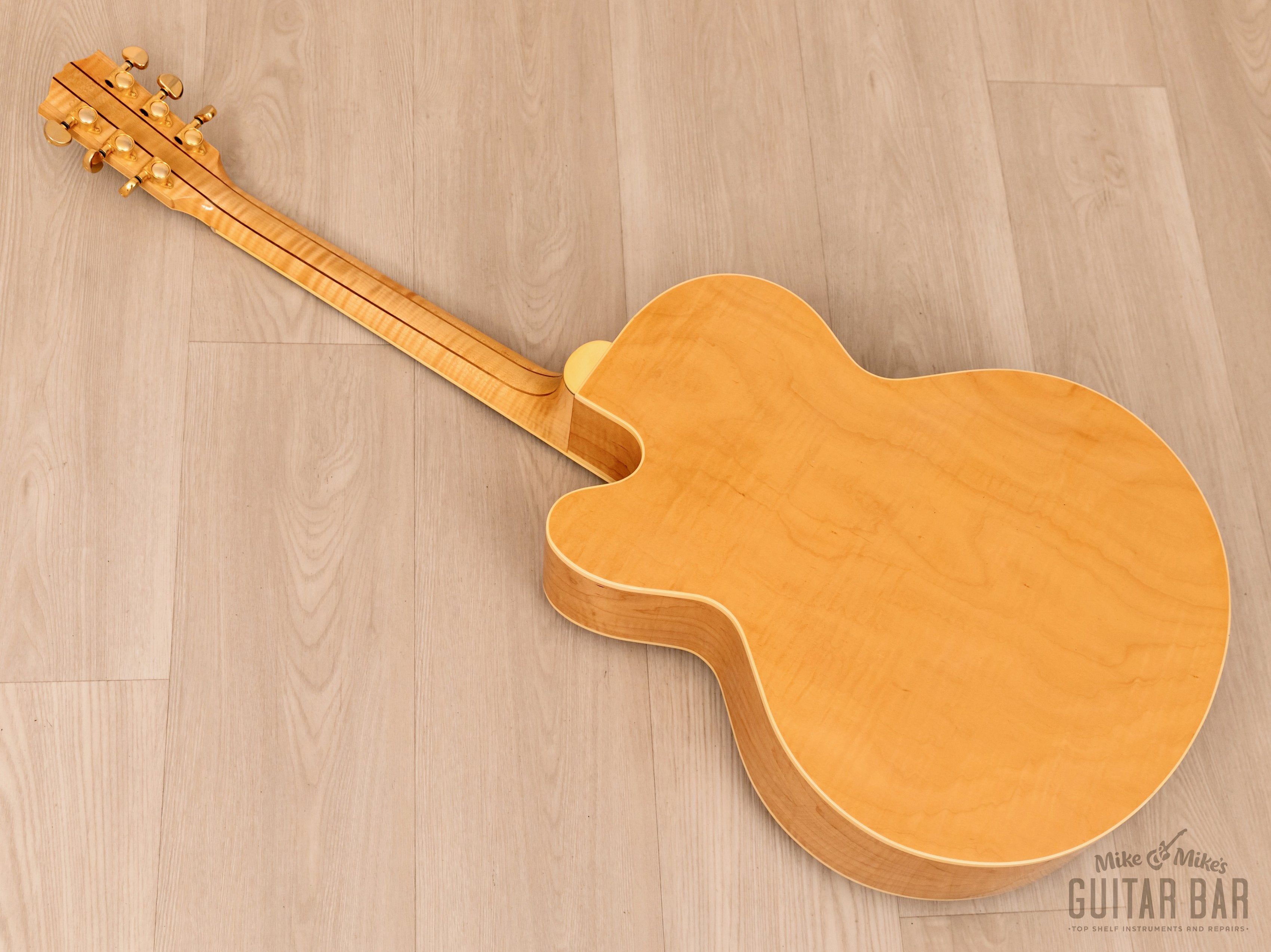 2001 Gibson J-185 EC Blonde Flame Maple Back/Sides, Near-Mint w/ Fishman Prefix, Case