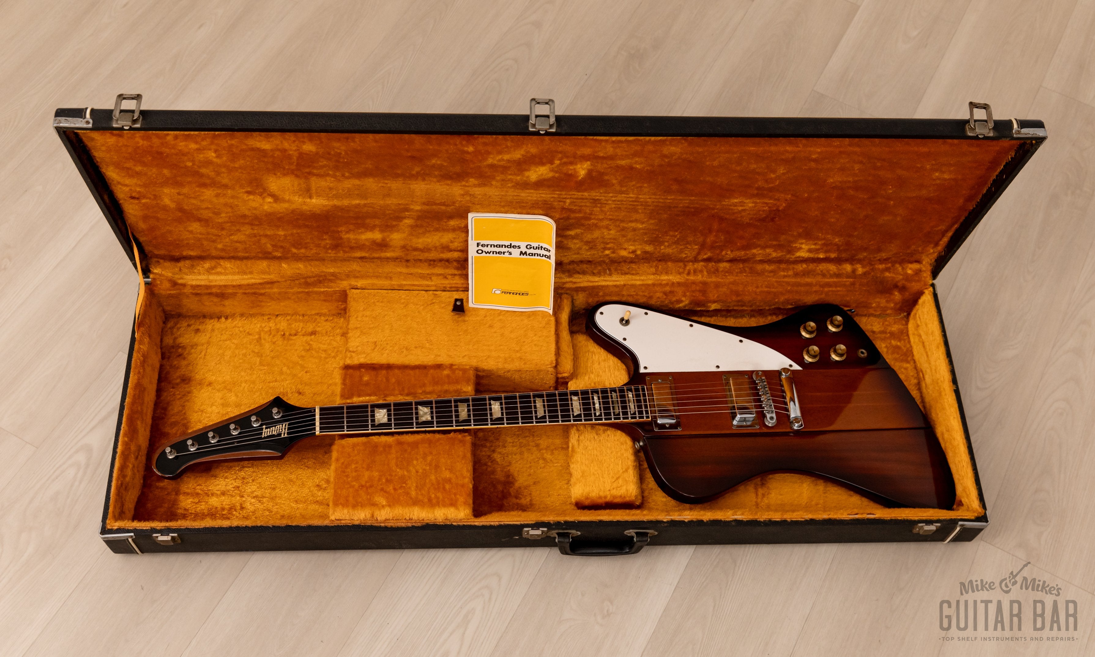 1978 Burny FFB-150 Master Hand Firebird Vintage Neck Through Guitar Sunburst w/ Case, Fernandes Japan