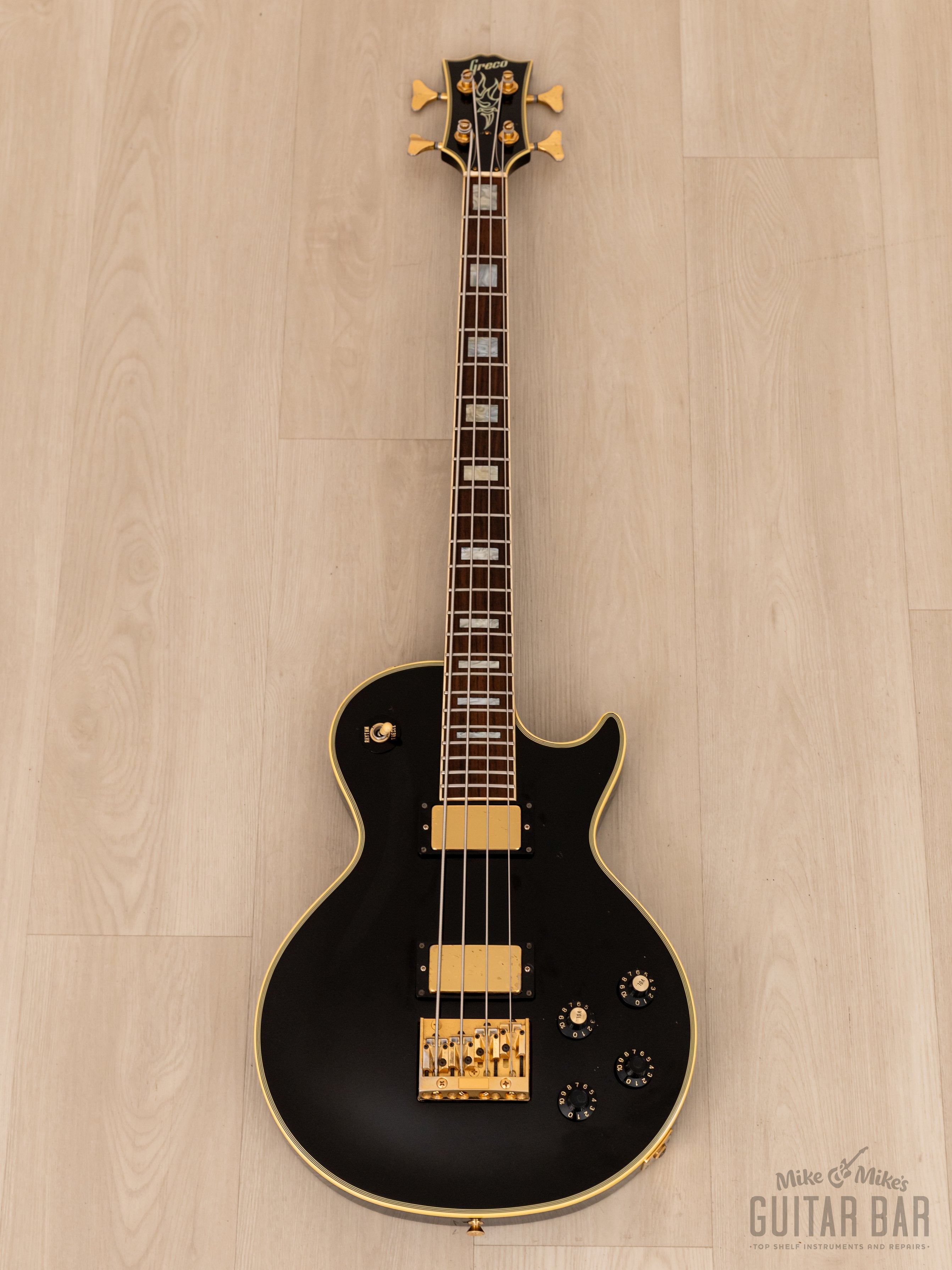 1991 Greco EGB-850 Custom Black Beauty Vintage Short Scale Bass, Japan Fujigen