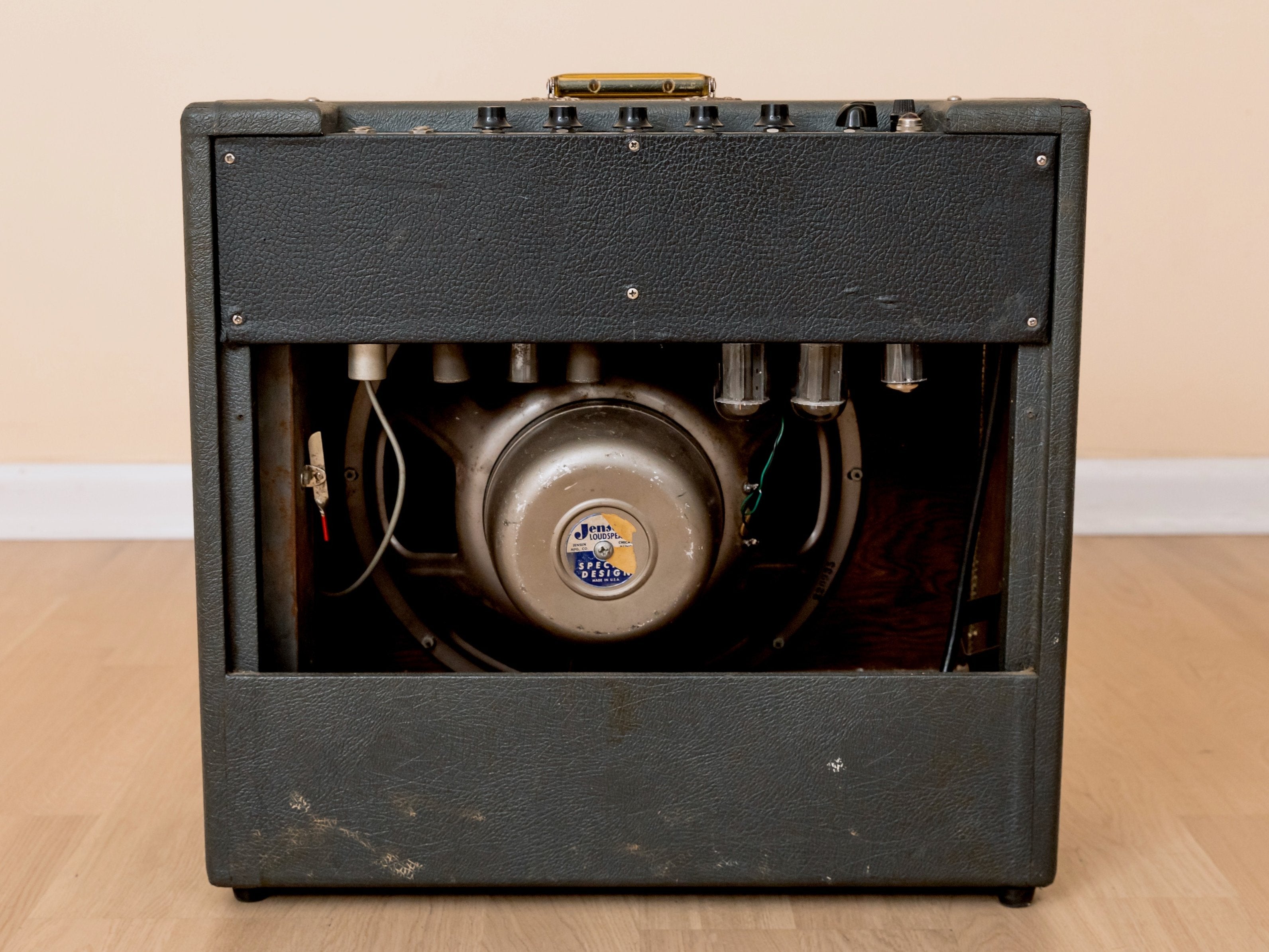 1961 Epiphone Deluxe EA-10RV Vintage 1x15 Tube Amp w/ Reverb & Jensen P15P, Gibson-Made