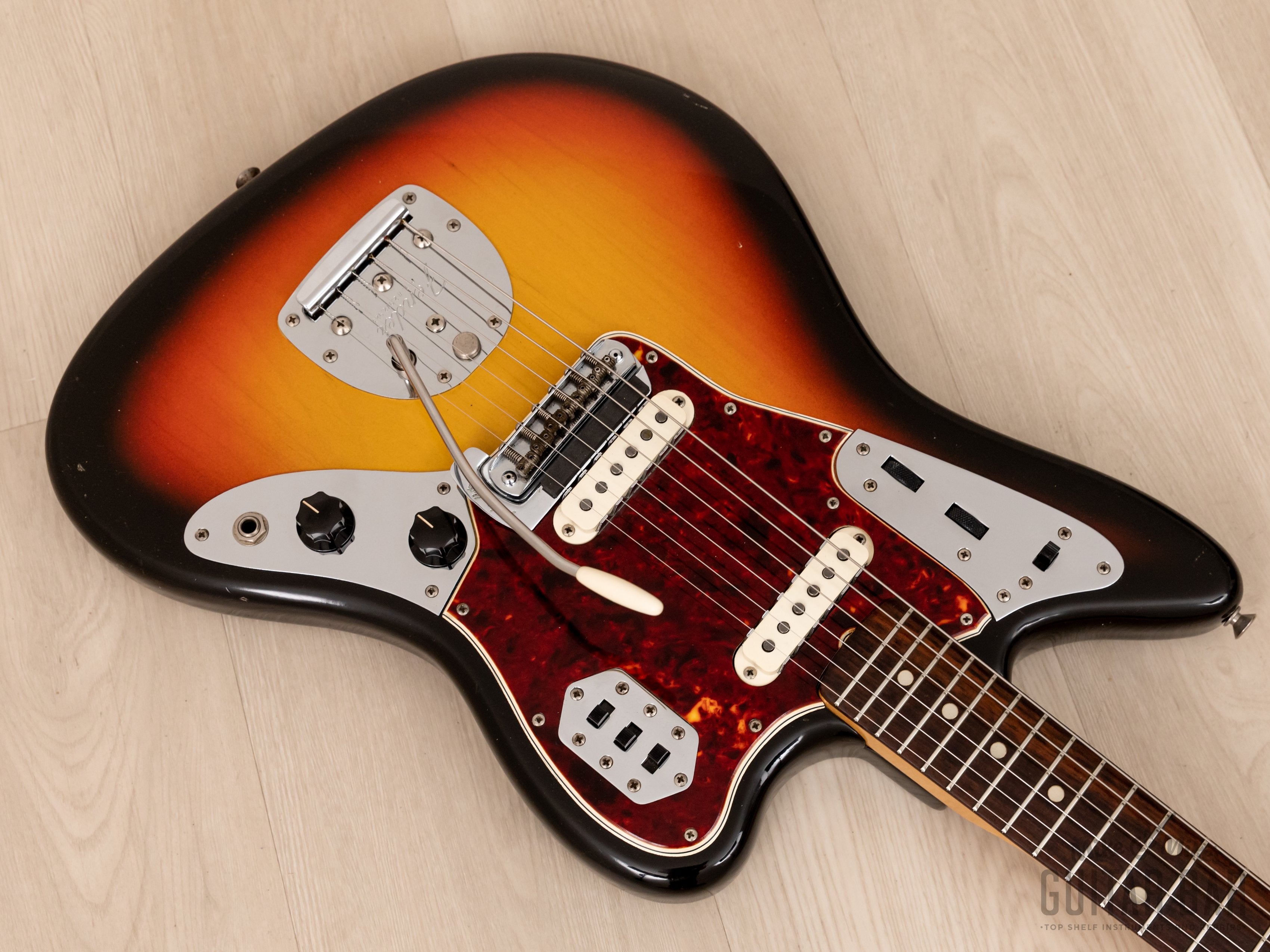 1965 Fender Jaguar Vintage Offset Guitar Sunburst, Collector Grade w/ Case