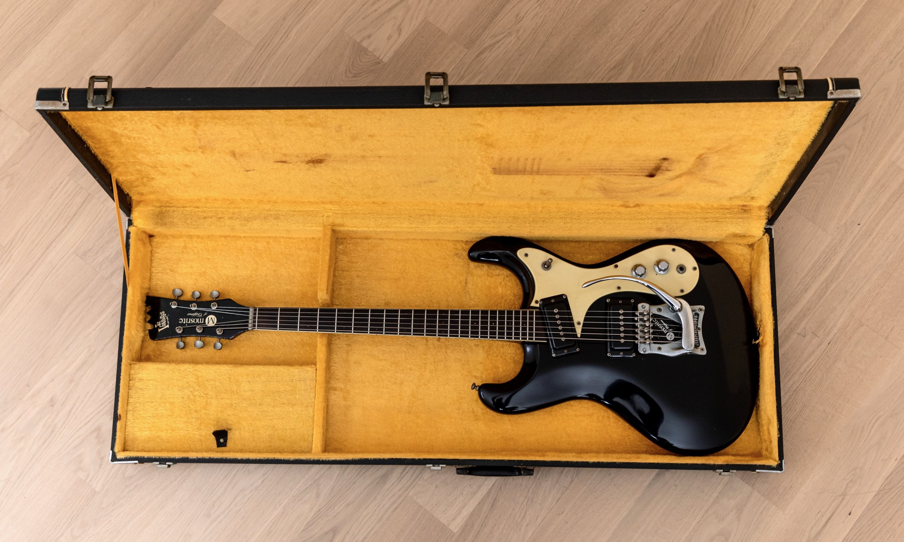 1964 Mosrite Ventures Model Vintage Electric Guitar Black, Vibramute w/ Case