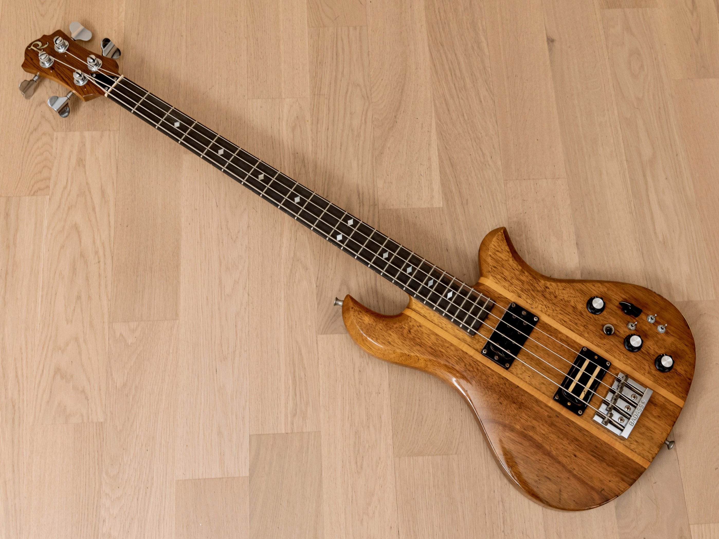 1977 BC Rich Eagle HH Vintage Neck Through Bass, Koa w/ Flight Case