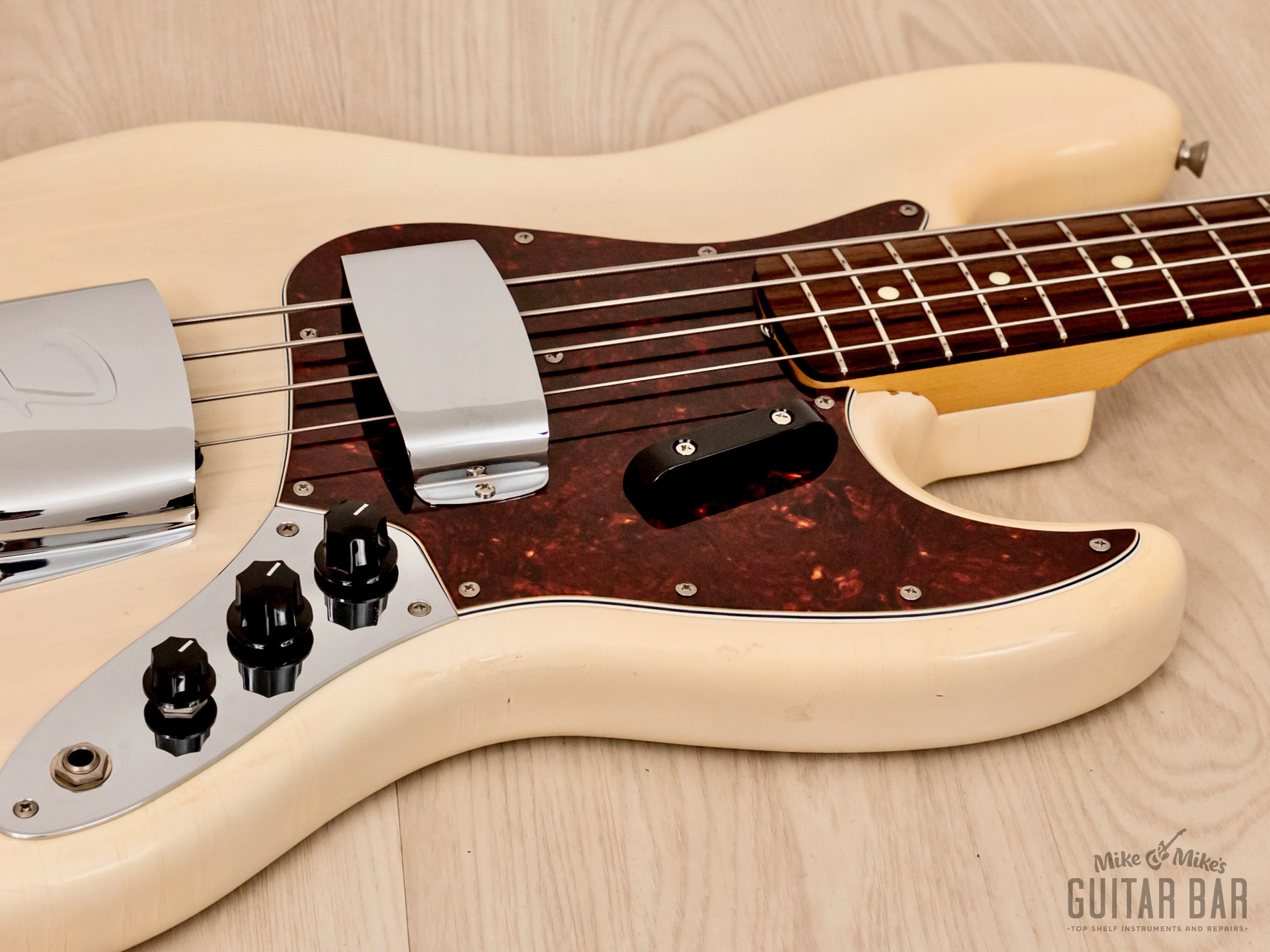 1989 Fender ExTrad '62 Jazz Bass JB62-128 Blonde Lacquer by Eric Daw w/ USA Pickups & Case, Japan MIJ