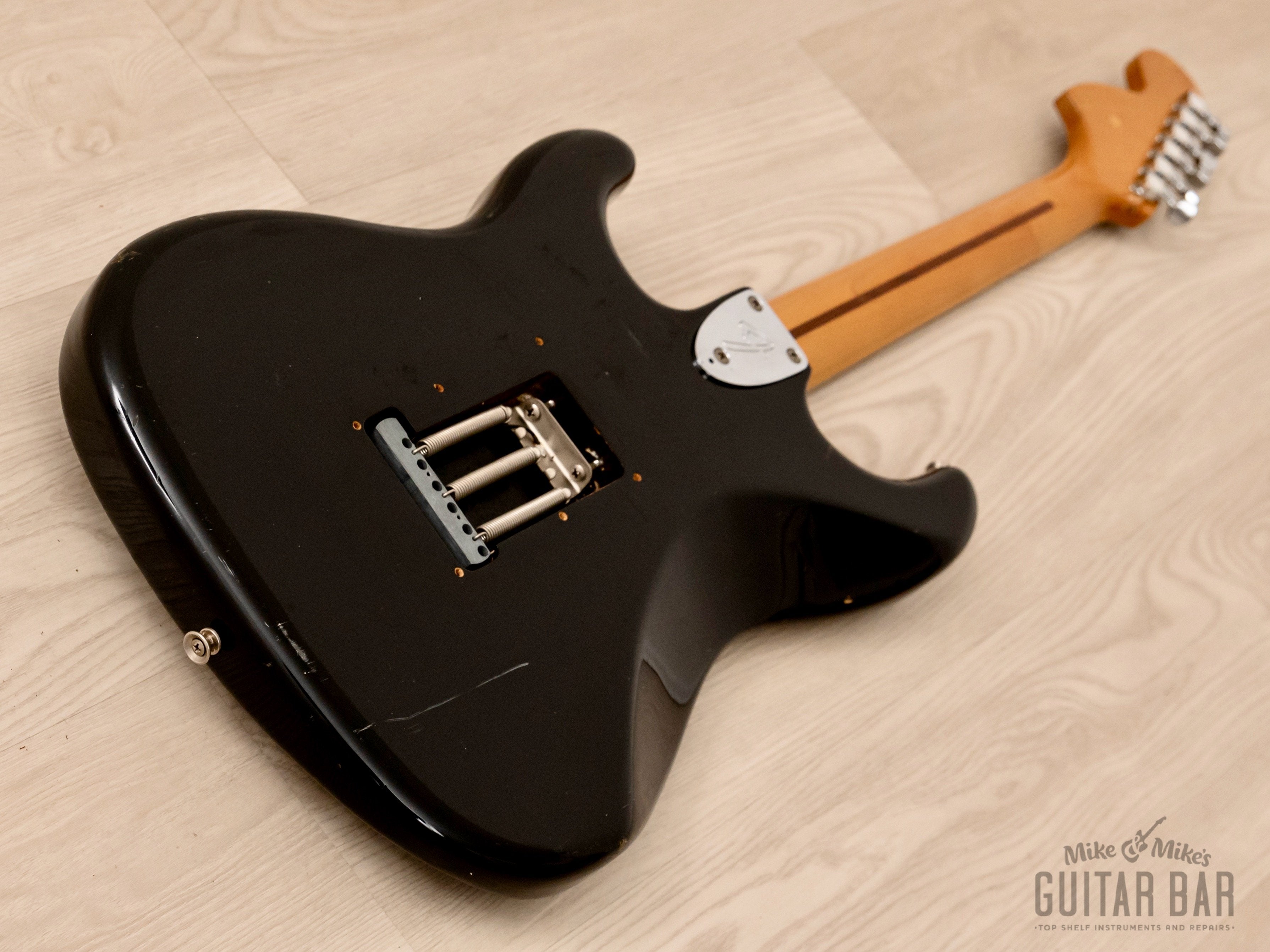 1986 Squier by Fender Stratocaster CST-30 Black w/ Scalloped Neck & USA Custom Shop Pickups, Japan MIJ Fujigen