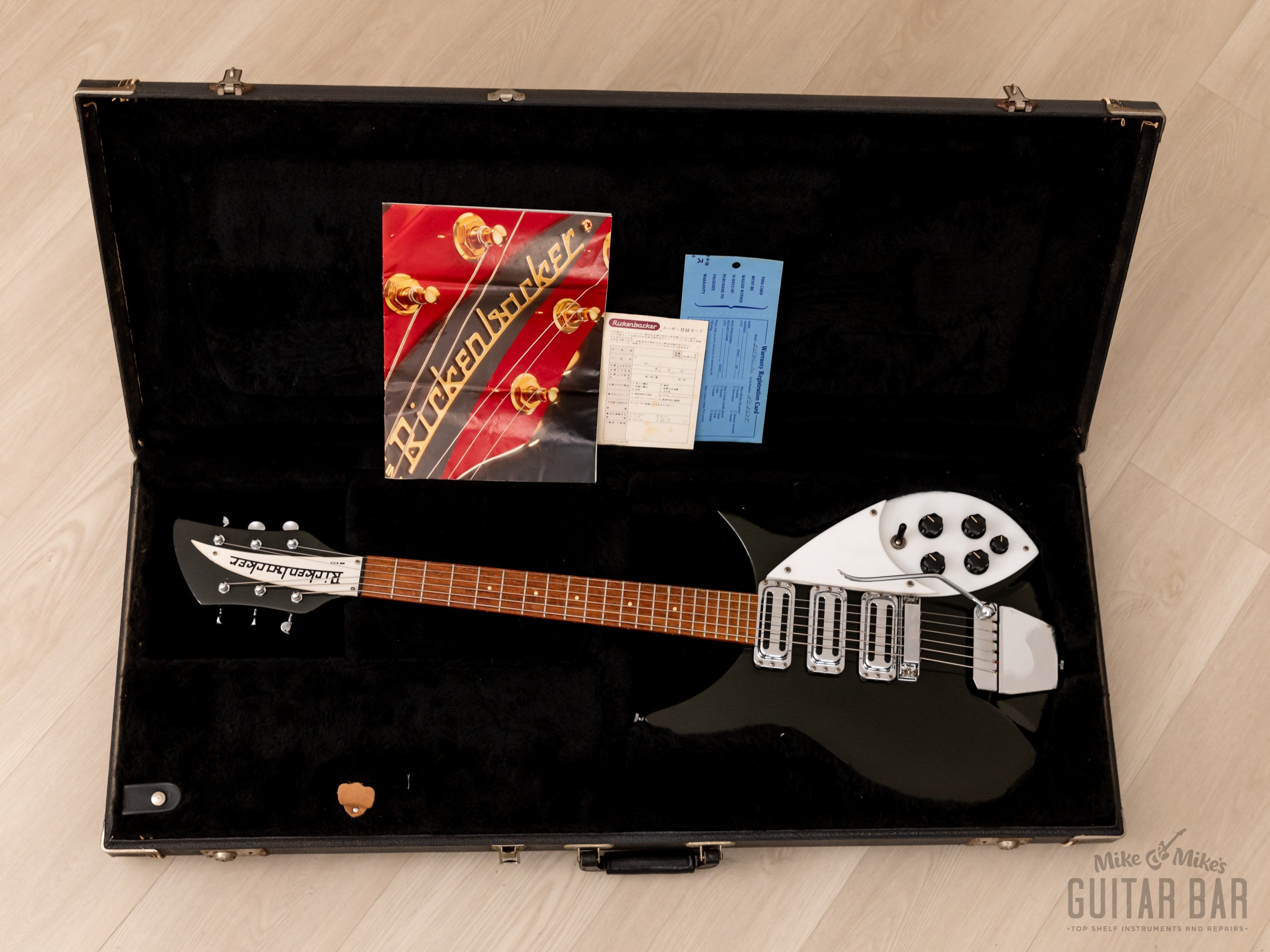 1987 Rickenbacker 325V63 Vintage Electric Guitar Jetglo John Lennon Miami w/ Case, Tags