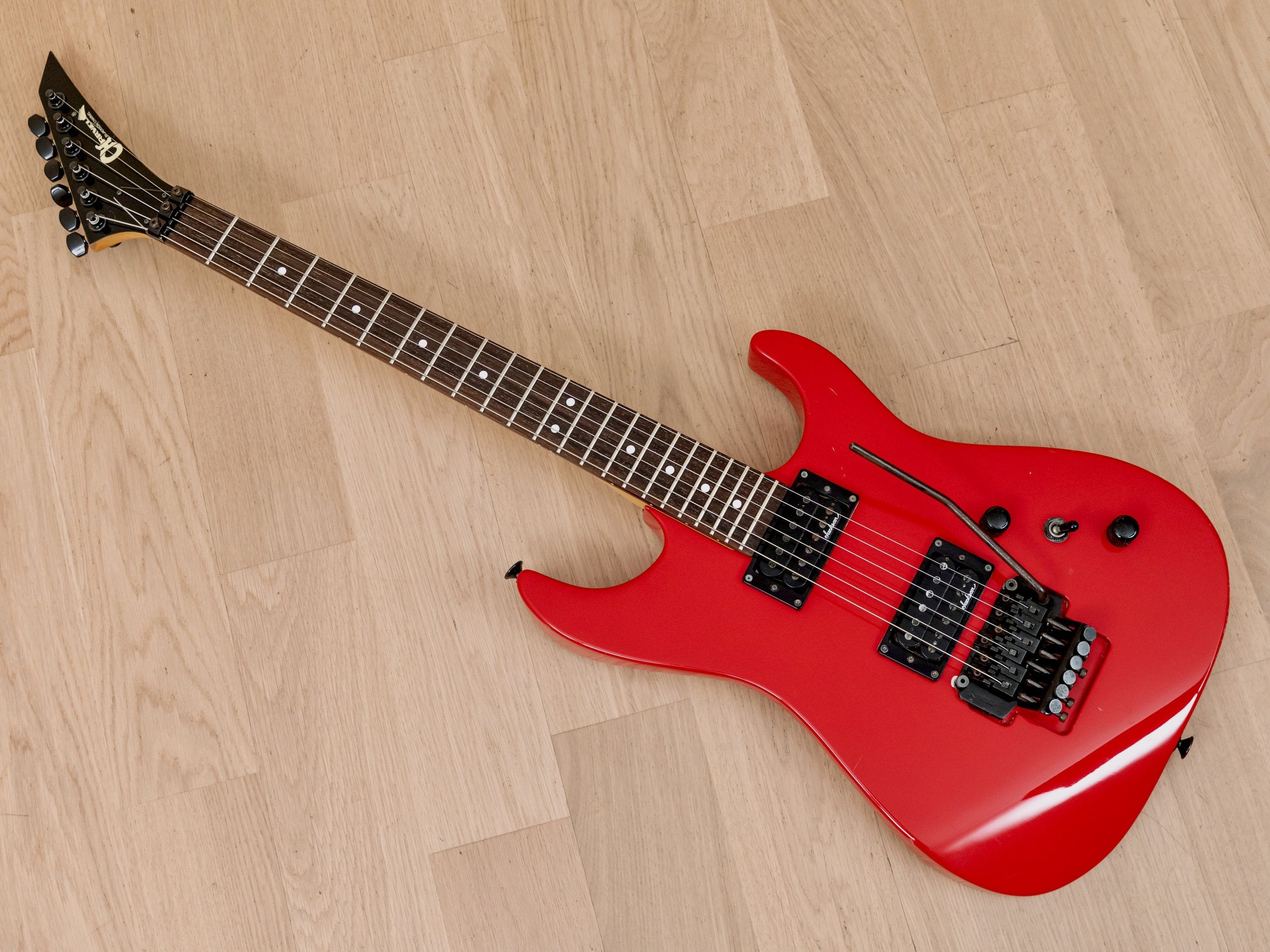 1990 Charvel by Jackson DK-065-HH Vintage Electric Guitar Ferrari Red w/ Floyd Rose, Japan