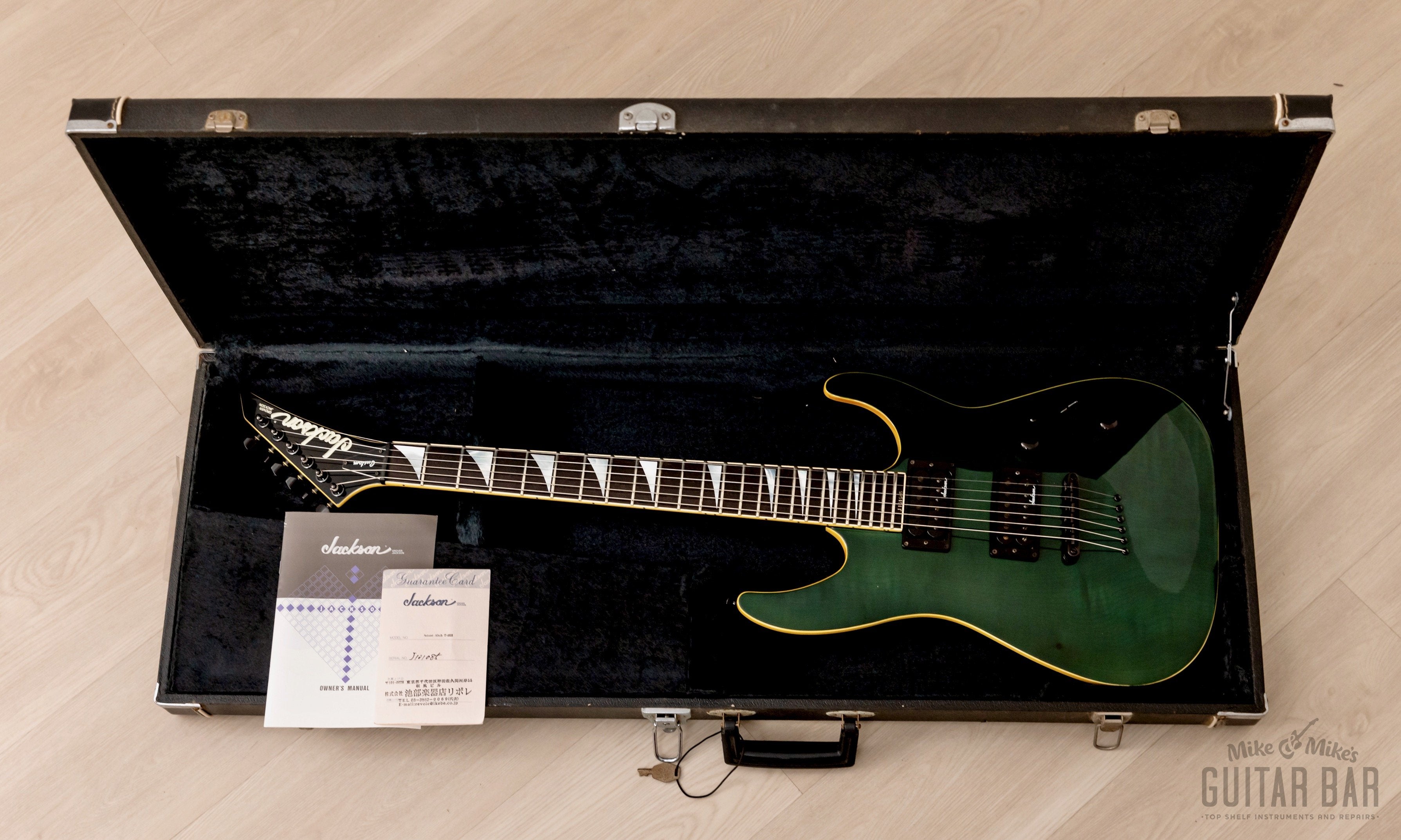 1991 Jackson Soloist Arched-Top Custom HH See-Through Green w/ Case & Tags, Japan