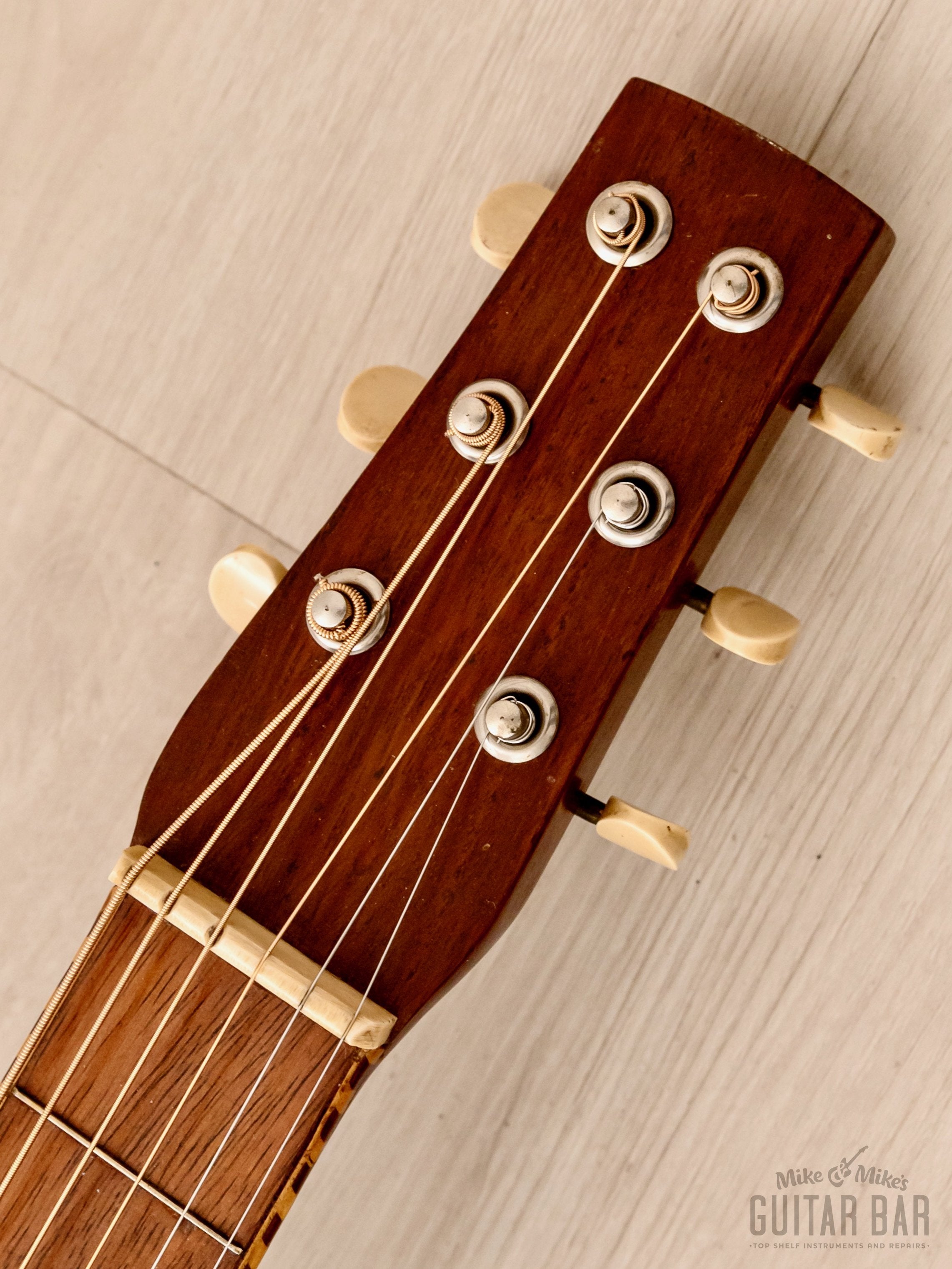 1920s Kona Weissenborn Style 3 Vintage Hawaiian Acoustic Lap Steel Slide Guitar Koa, Crack-Free