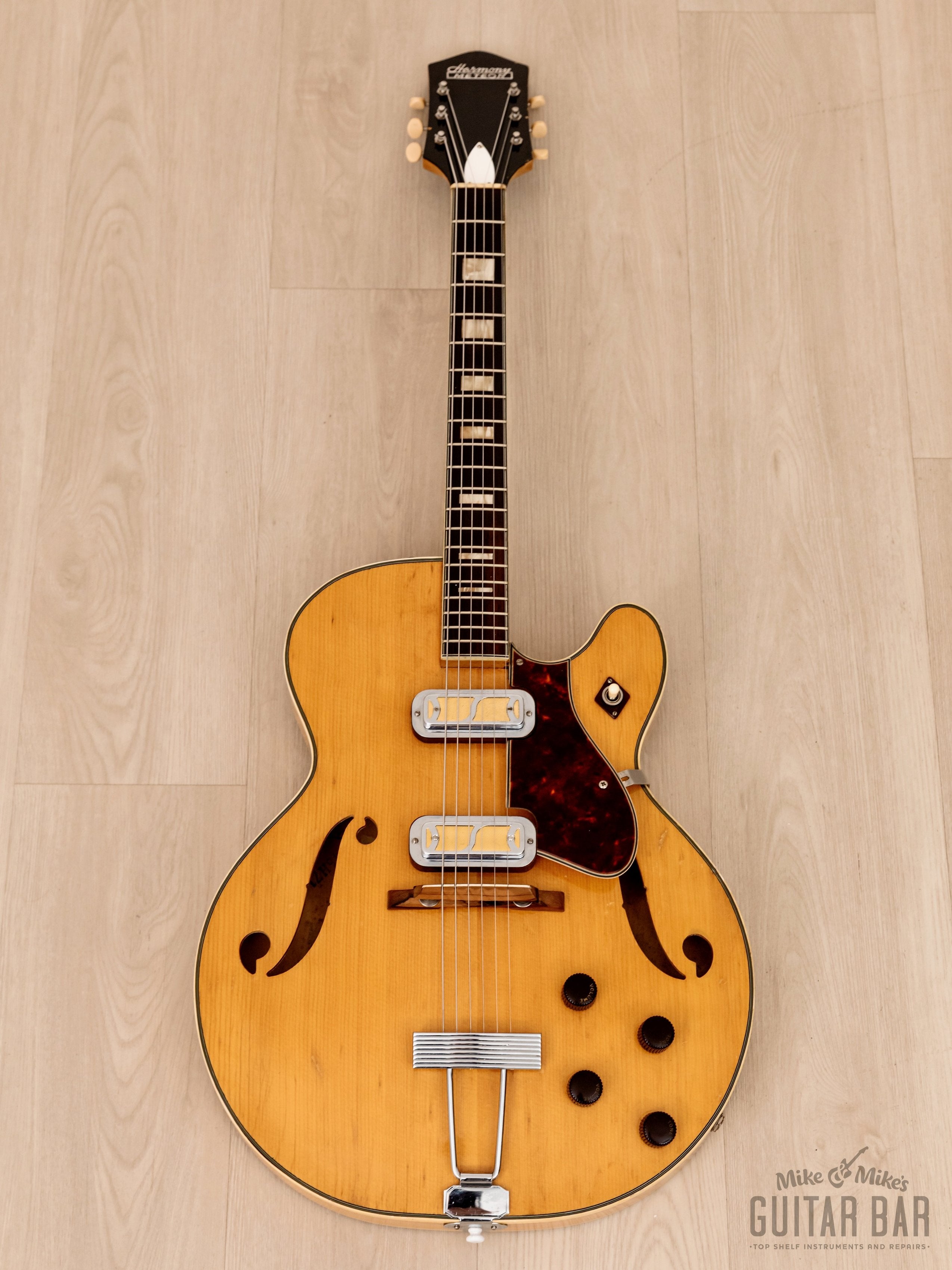1962 Harmony Meteor H71 Vintage Electric Guitar Blonde, Collector-Grade w/ Gold Foils & Case