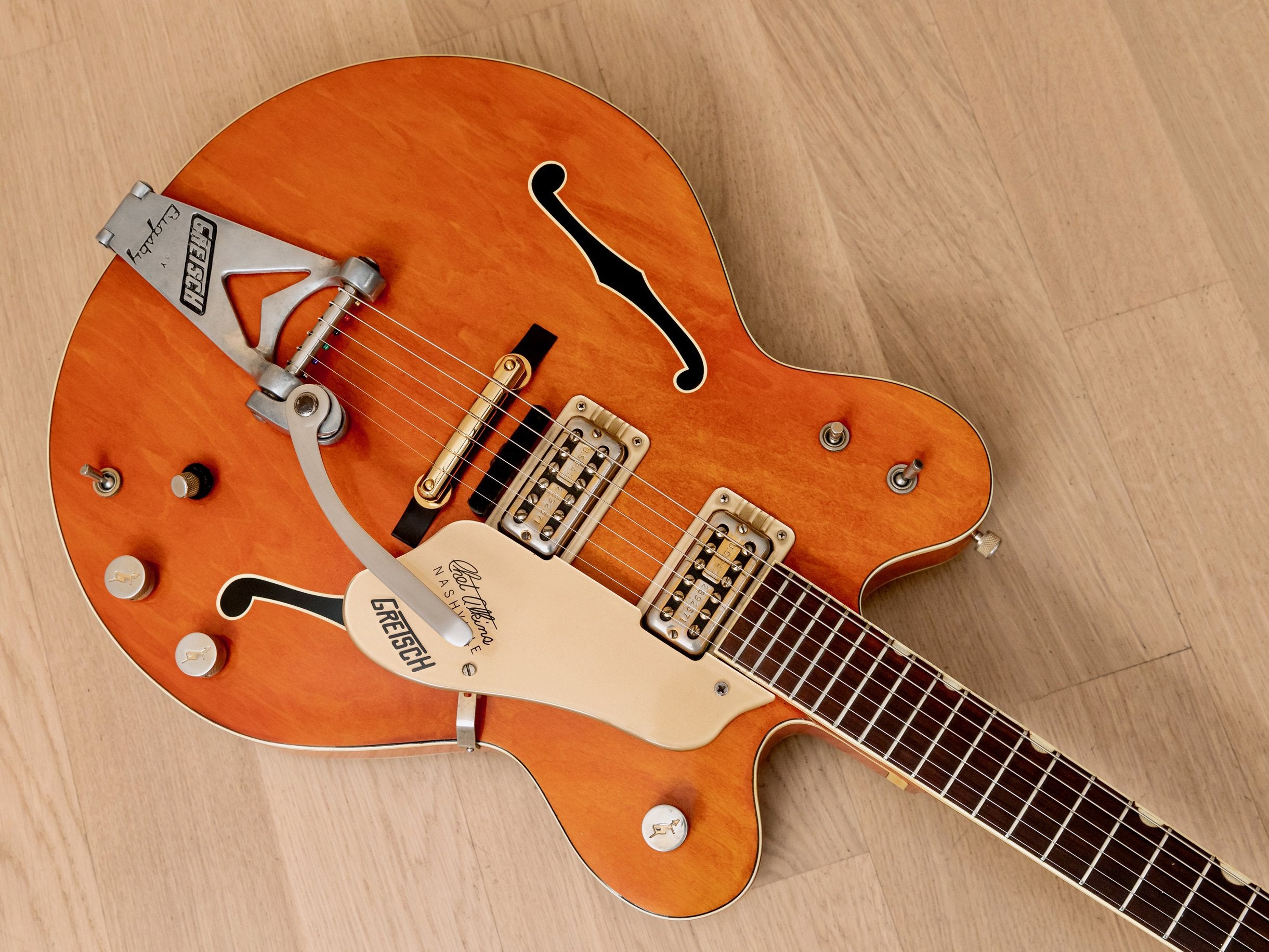1967 Gretsch 6120 Chet Atkins Nashville Double Cutaway Vintage Guitar Western Orange w/ Case
