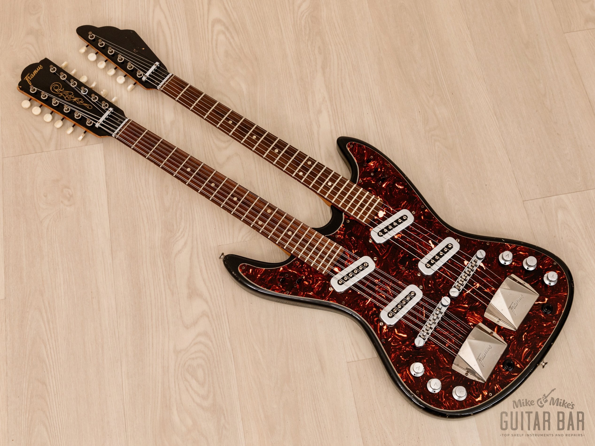 1960s Framus 6/12 Doubleneck Vintage Guitar Sunburst, German-Made