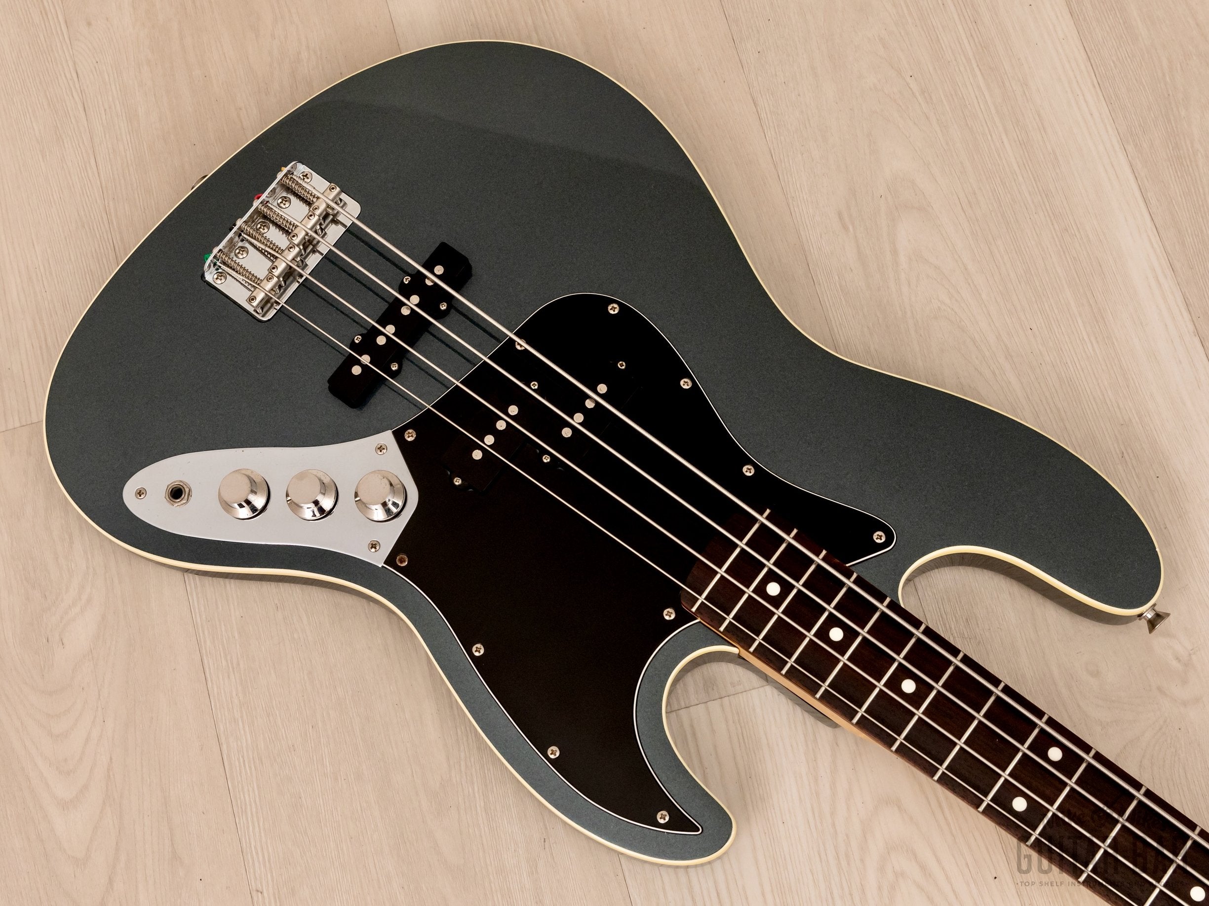 2008 Fender Aerodyne Jazz Bass PJ Electric Bass Guitar Gunmetal Blue, Japan CIJ