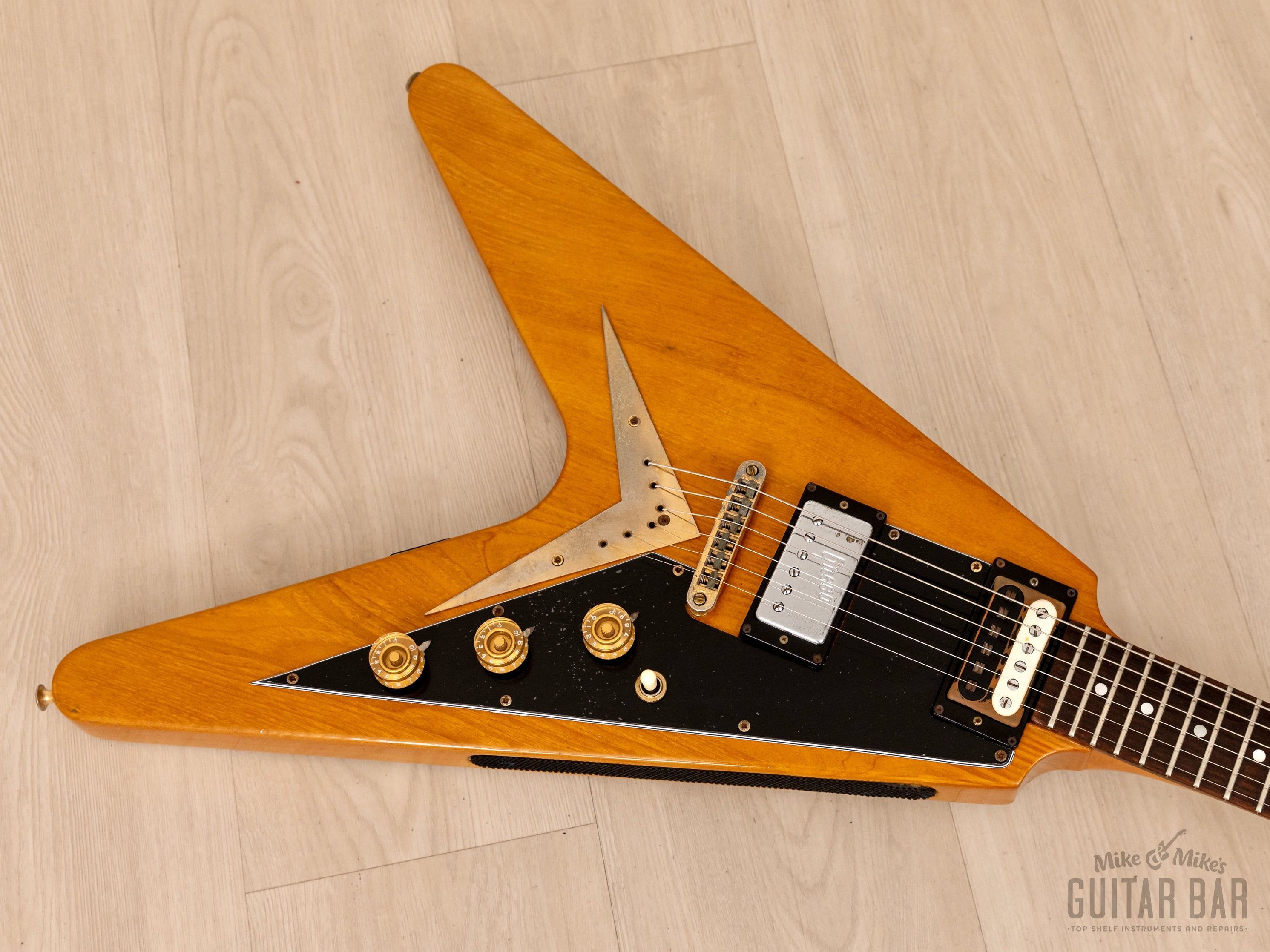 1978 Greco FV-900 Flying V Vintage Guitar Natural w/ Case, Japan Fujigen, Rocket Roll Sr