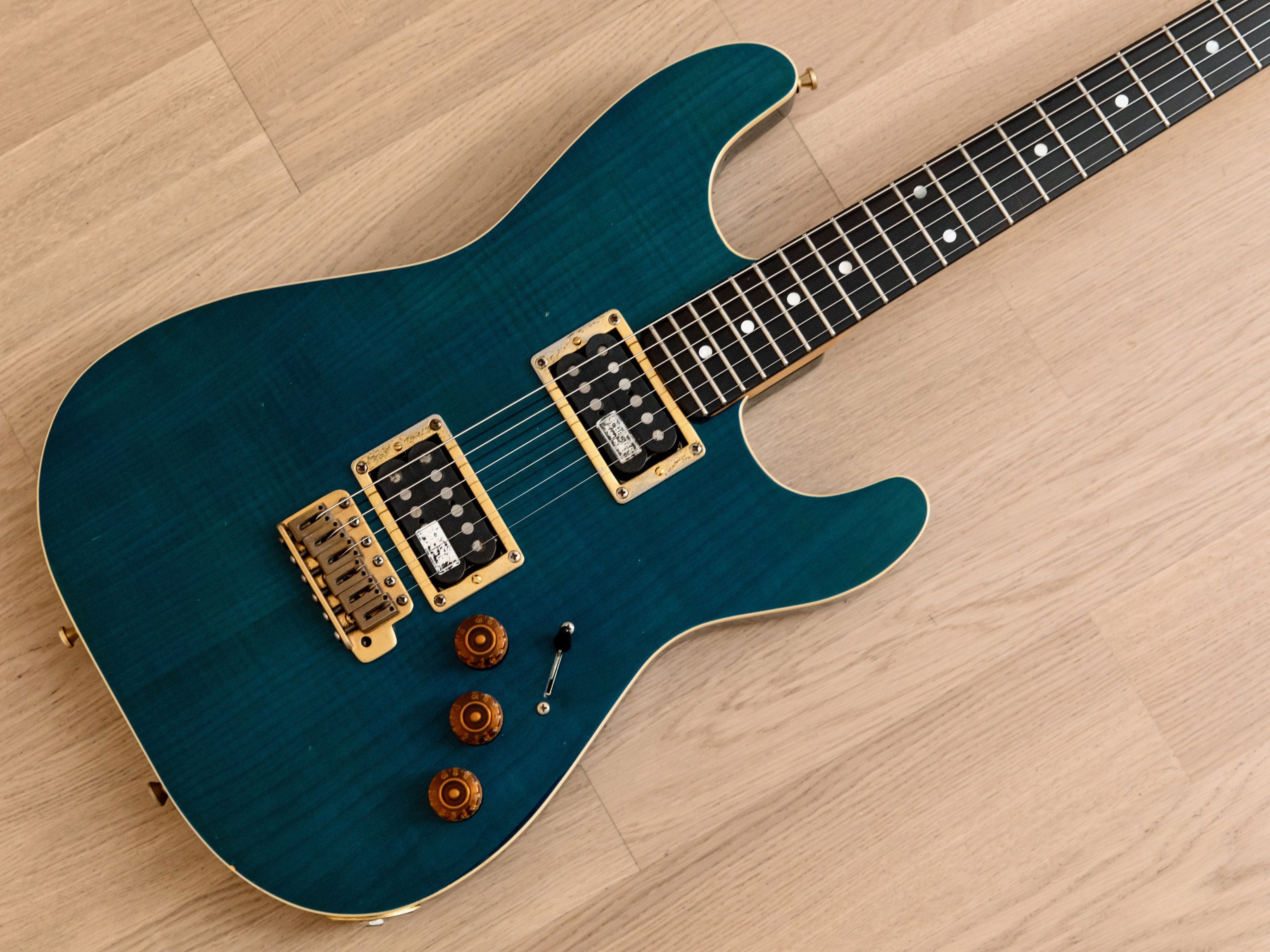 1980s Schecter HH S-Style Superstrat, Flame Top Trans Blue w/ Case – Mike &  Mike's Guitar Bar