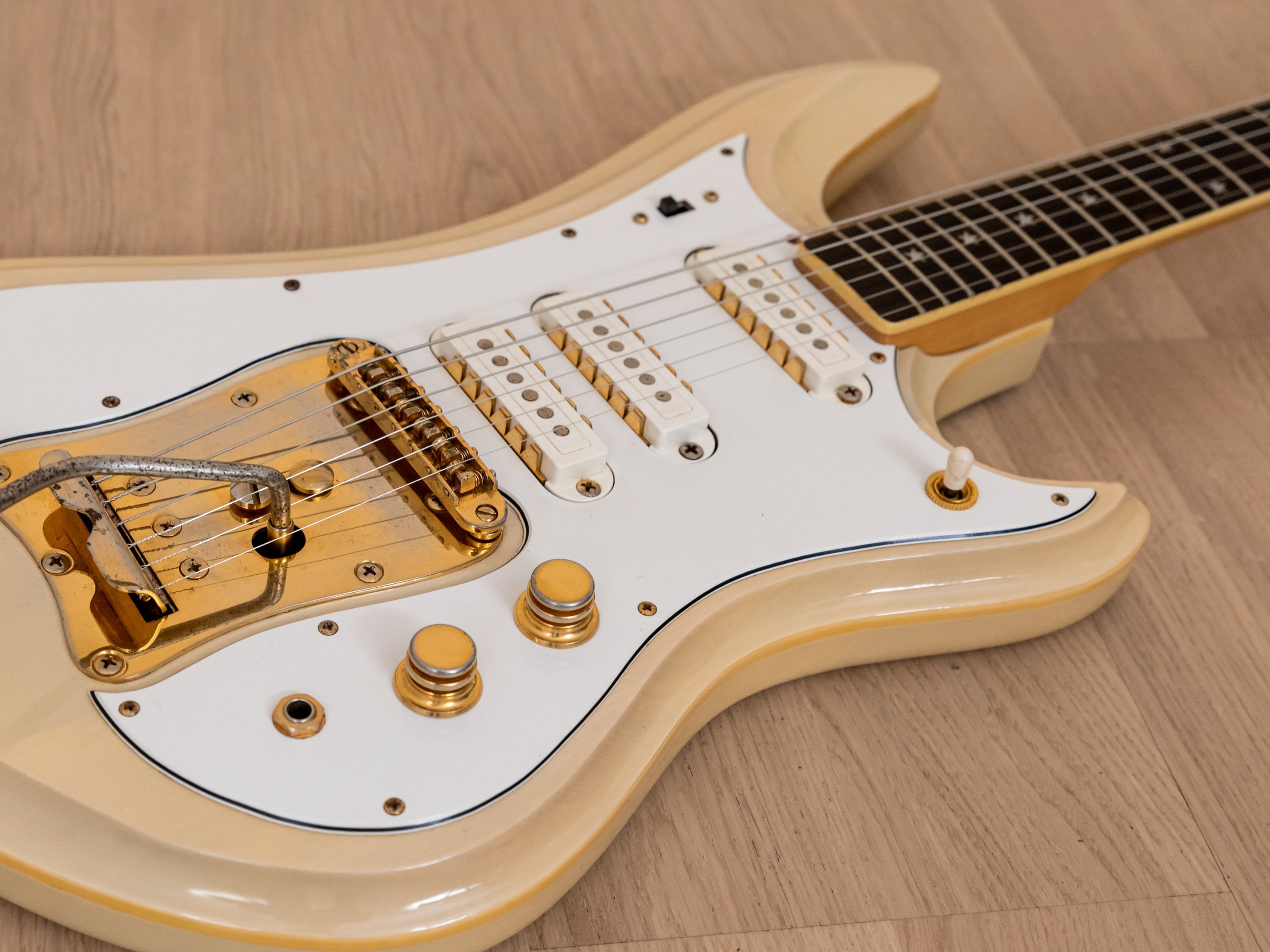 1970s Guyatone Sharp 5 LG-350T Custom Vintage Electric Guitar Blonde w/  Case, Japan