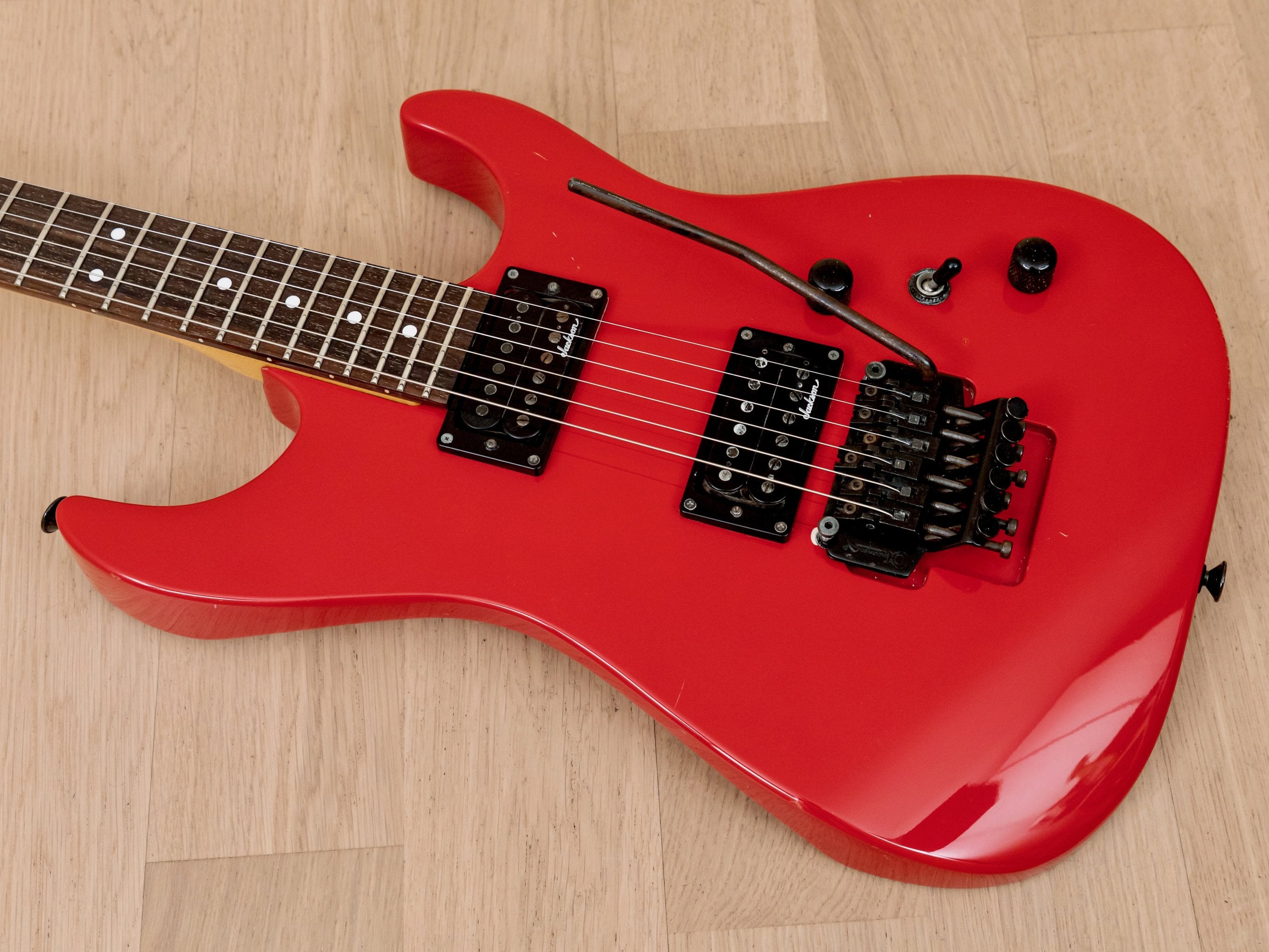 1990 Charvel by Jackson DK-065-HH Vintage Electric Guitar Ferrari Red w/ Floyd Rose, Japan