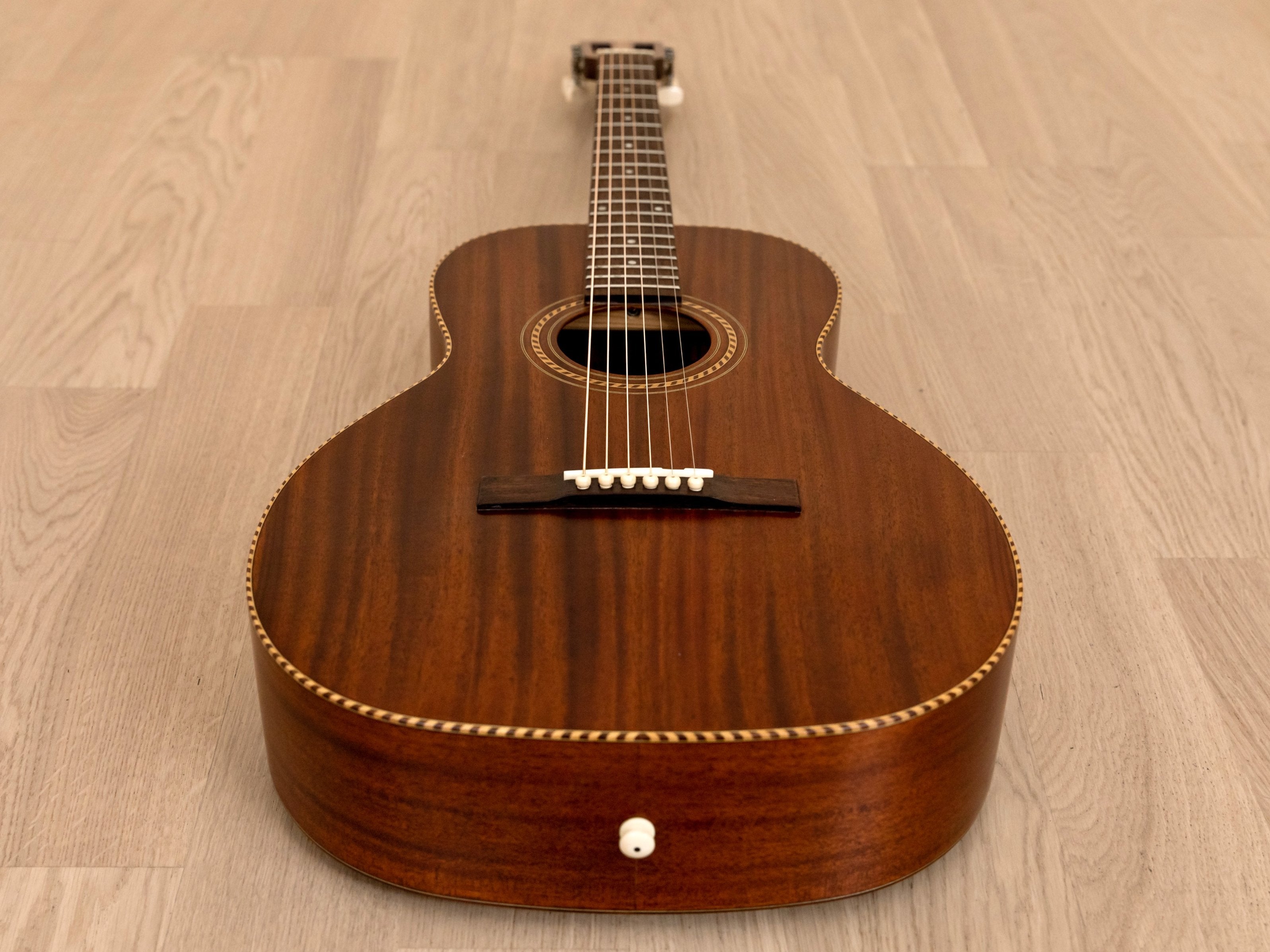 Headway HCG-RB Parlor Acoustic Guitar, X Braced Mahogany Top, 12 Fret w/ Case