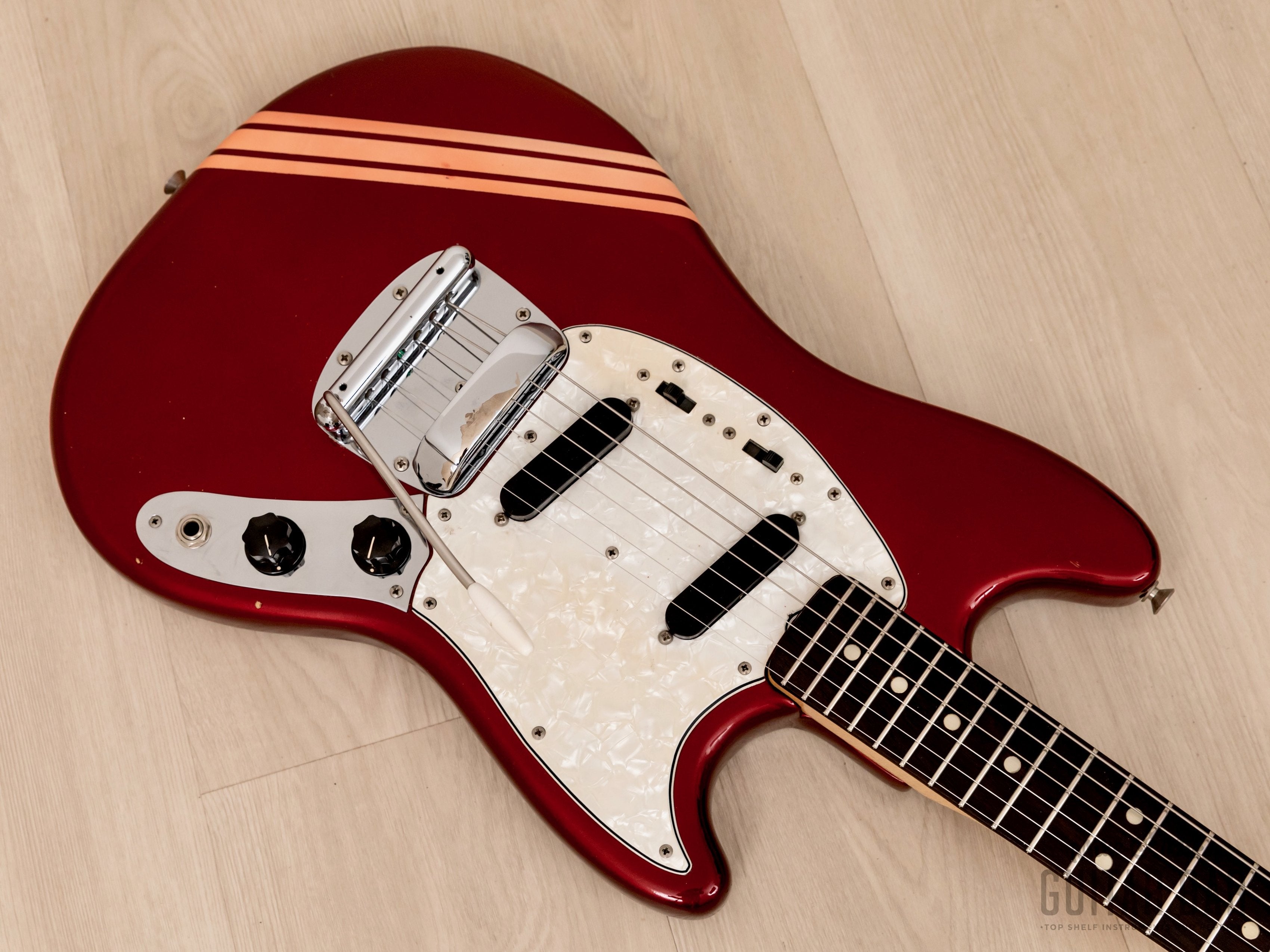 1972 Fender Mustang Vintage Offset Electric Guitar Competition Red Collector-Grade w/ Case, Warranty Card