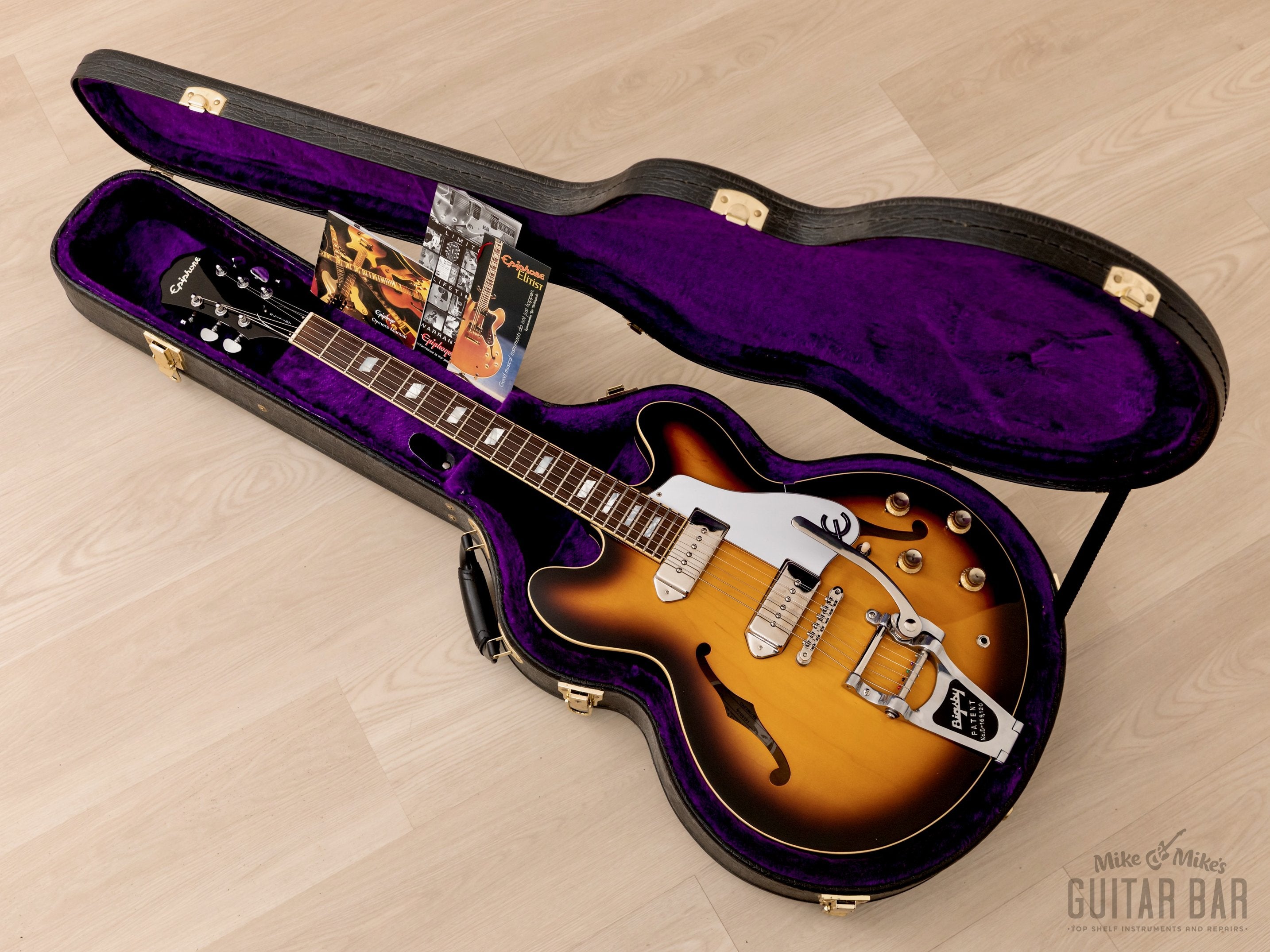2007 Epiphone Elitist Casino 1965 Vintage Reissue Sunburst Near-Mint w/ Bigsby, Case & Hangtags