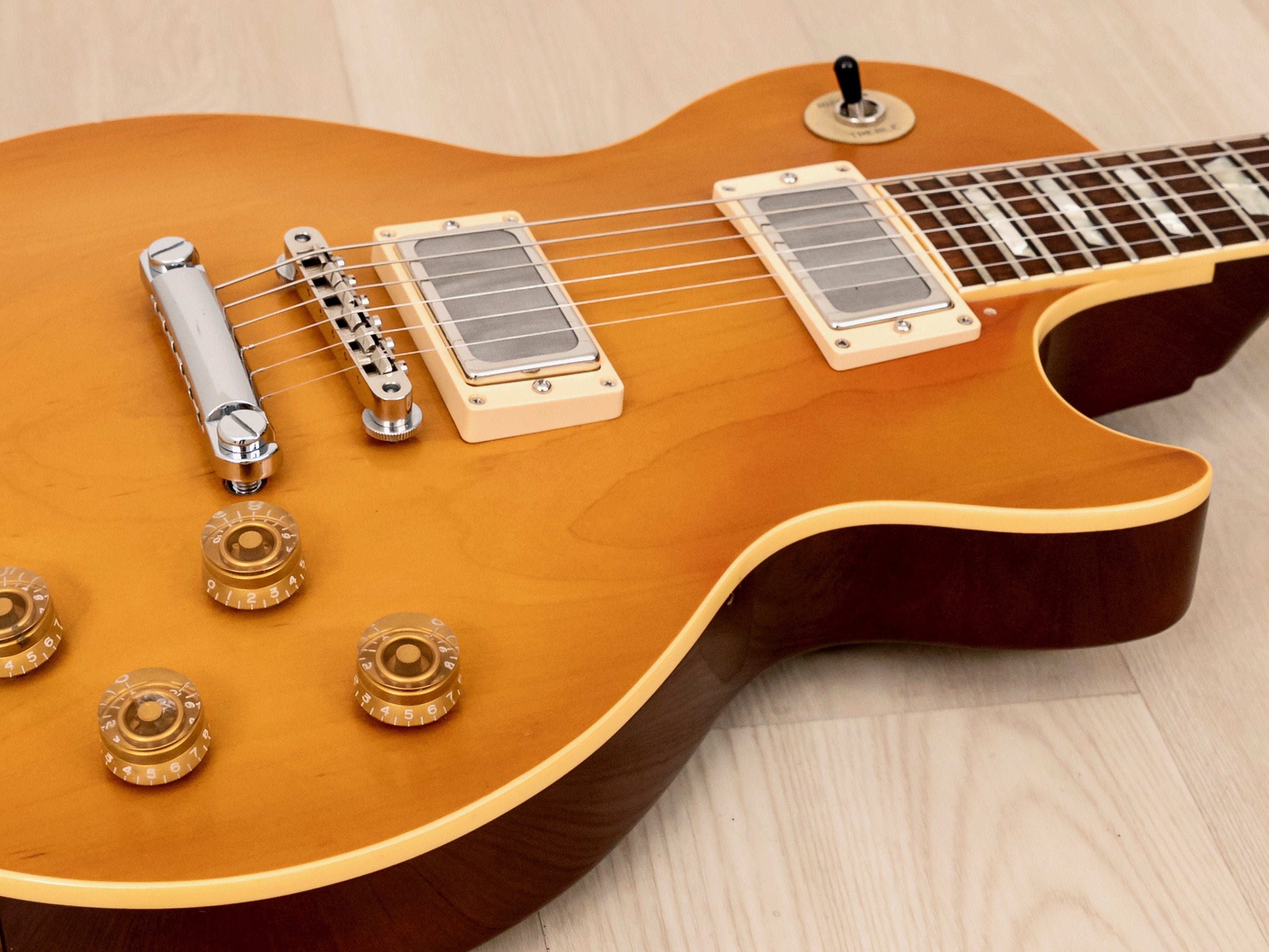 1994 Orville Les Paul Standard LPS-75 Trans Amber, Gibson-Licensed w/ Lambertones & USA Harness, Japan Fujigen