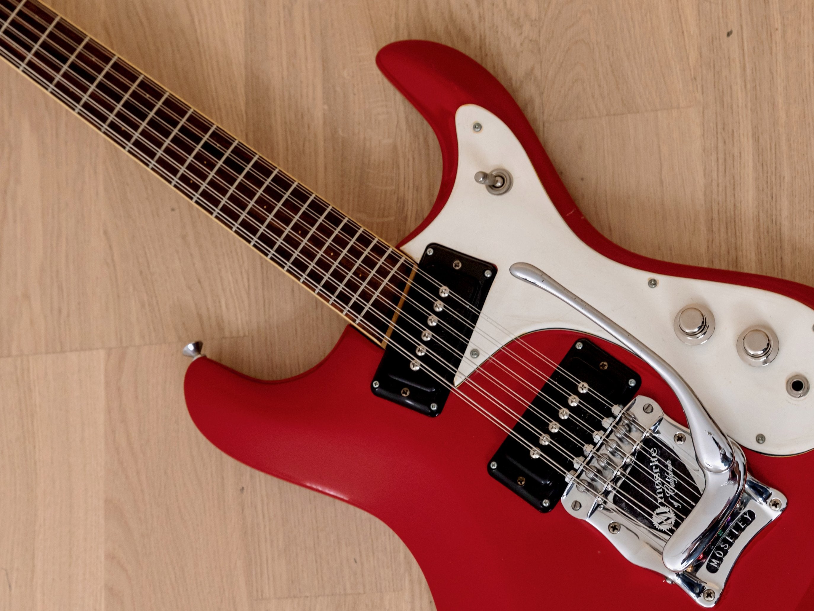 1960s Mosrite Ventures Model XII Vintage 12 String Electric Guitar Red w/ Case, USA-Made