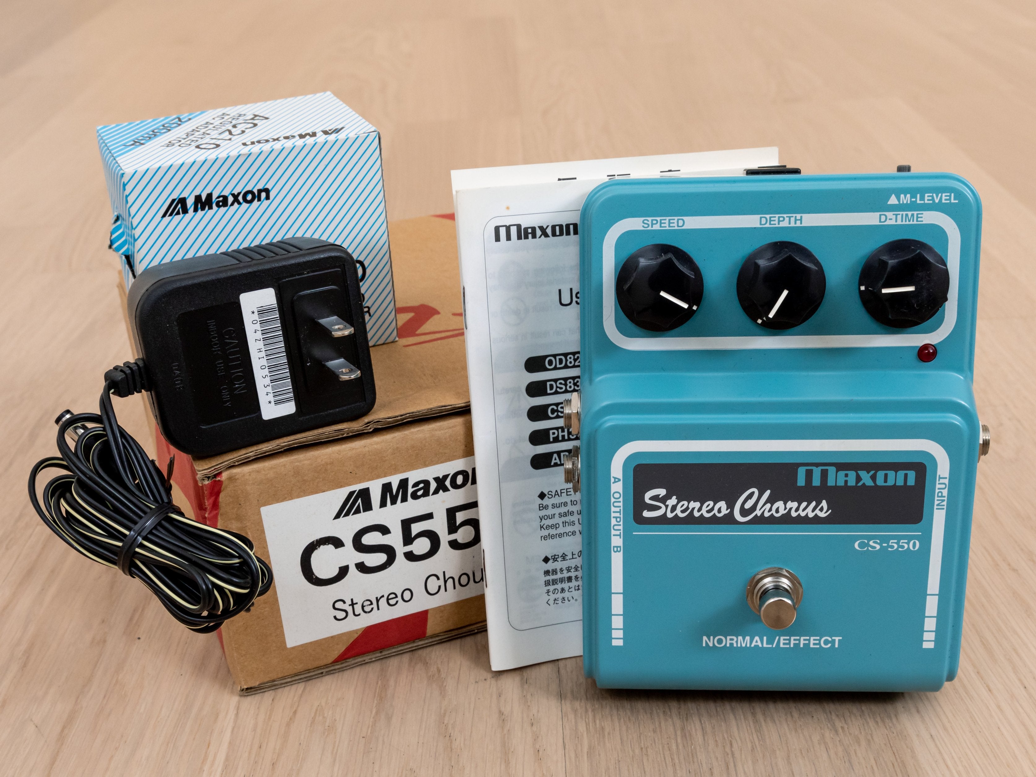 Maxon CS-550 Stereo Chorus Guitar Effects Pedal Japan, MN3207 Bucket  Brigade w/ Box & Power Supply