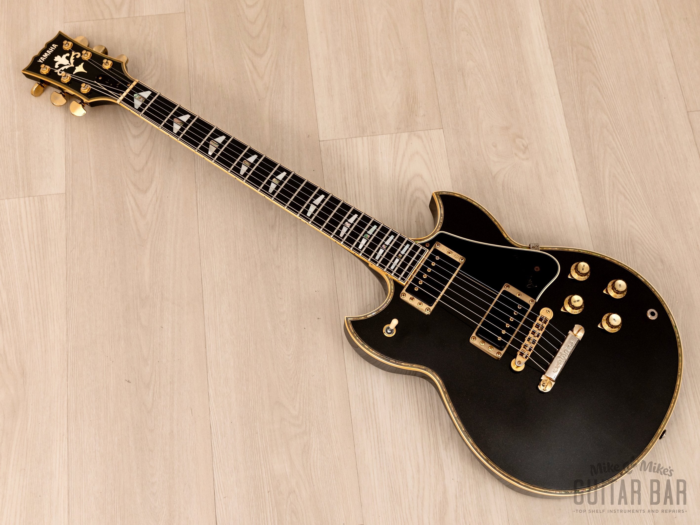 1982 Yamaha SG3000 Custom Vintage Guitar Metallic Black, Collector-Grade w/ Case & Hangtag