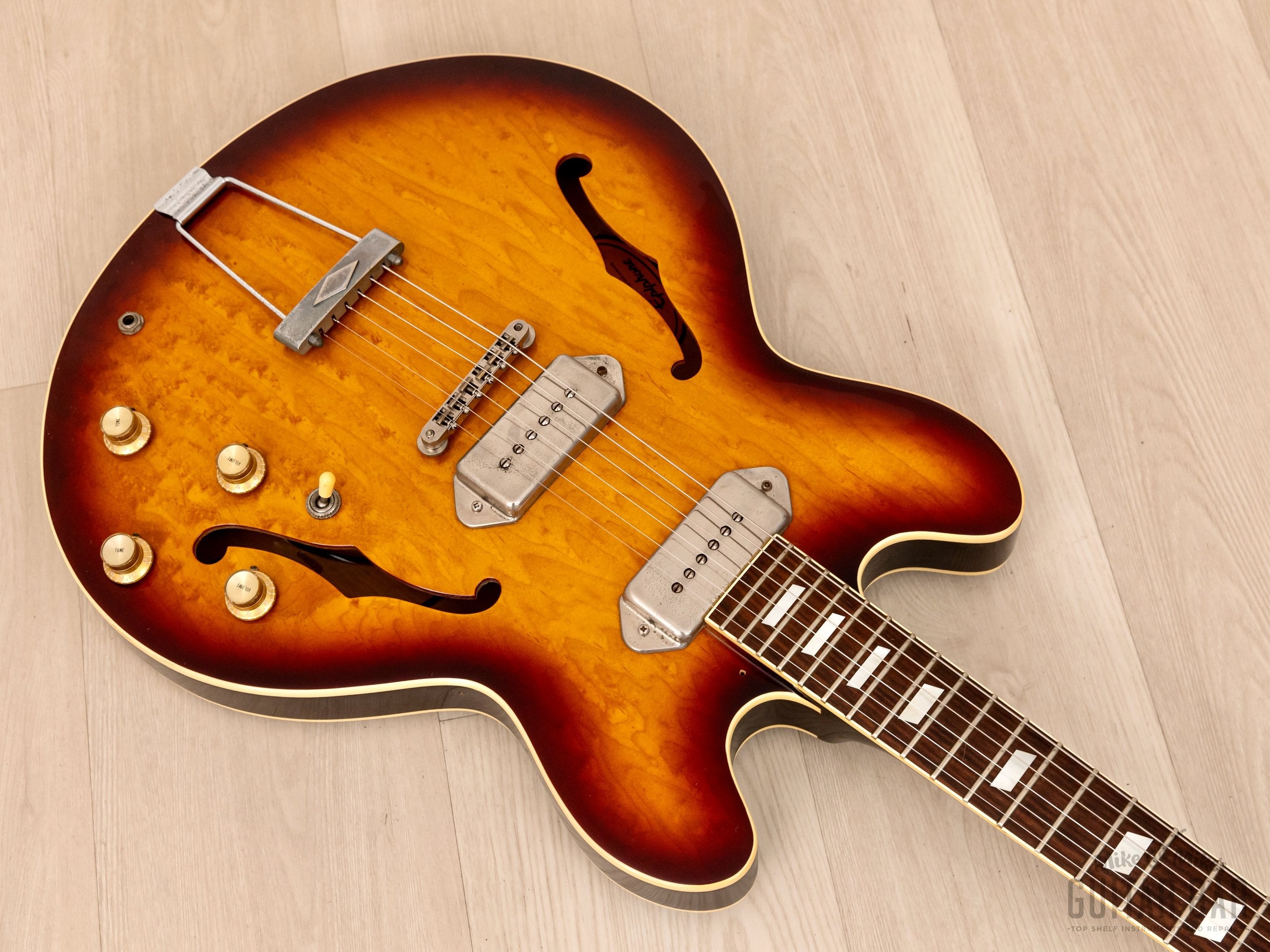 1989 Epiphone Casino Vintage Electric Guitar Pre-Elitist, Figured Maple w/ Case, Japan Terada