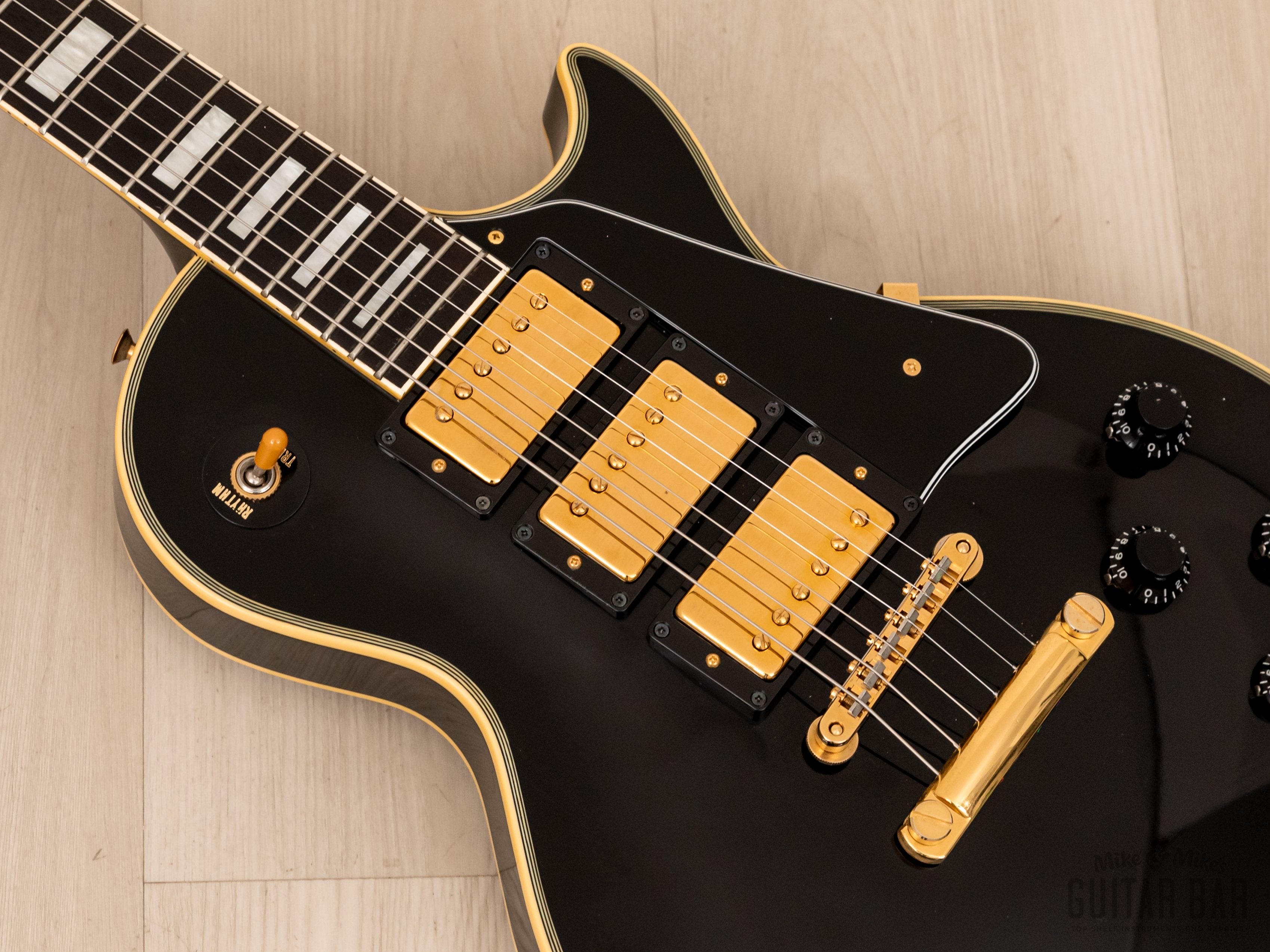 1990 Orville by Gibson Les Paul Custom 3 Pickup Black Beauty LPC-W/3PU Vintage Guitar w/ Hangtag, Japan
