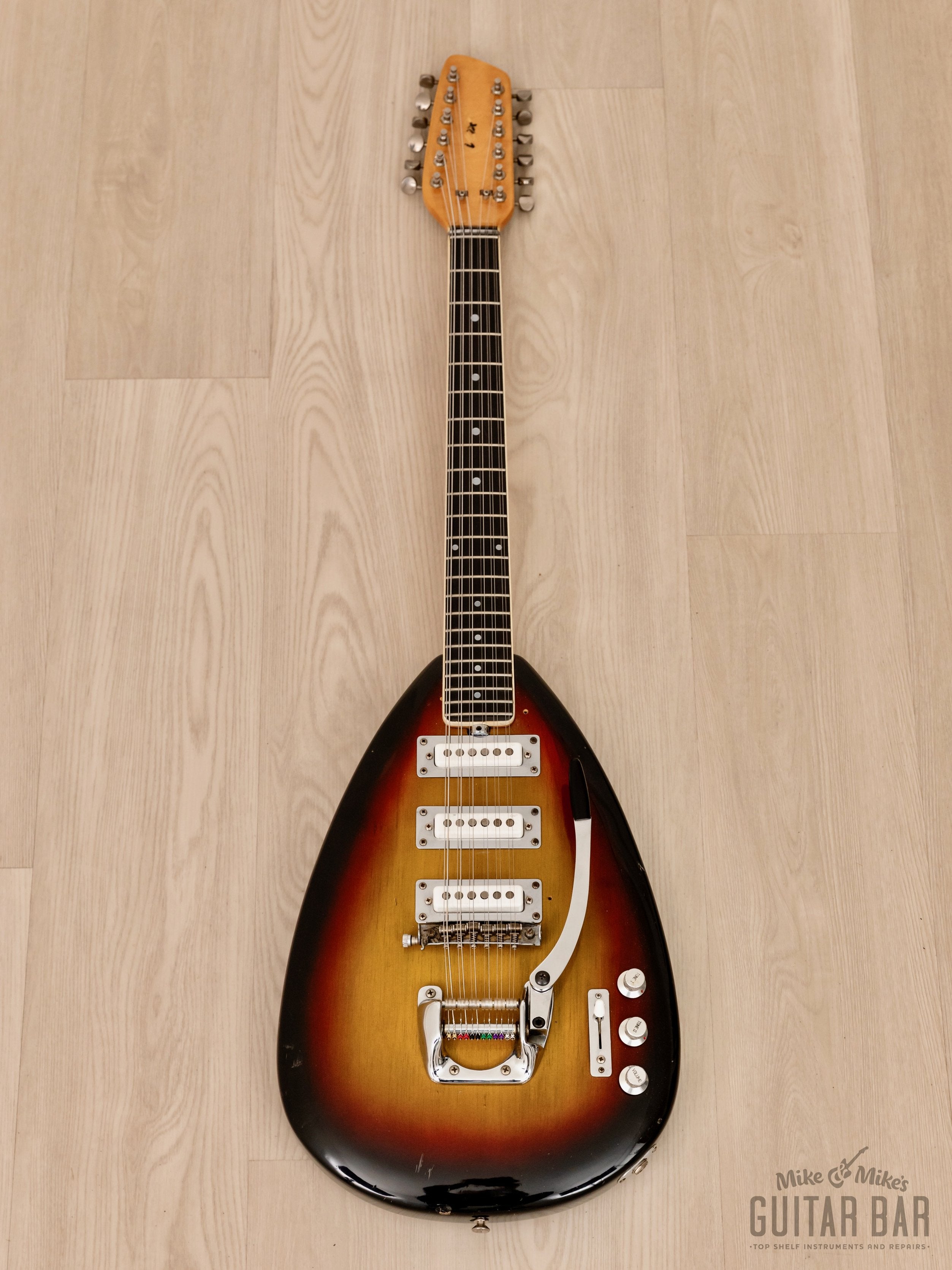 1960s Vox Mark XII 12 String Vintage Electric Guitar Teardrop w/ Case, Italy Eko