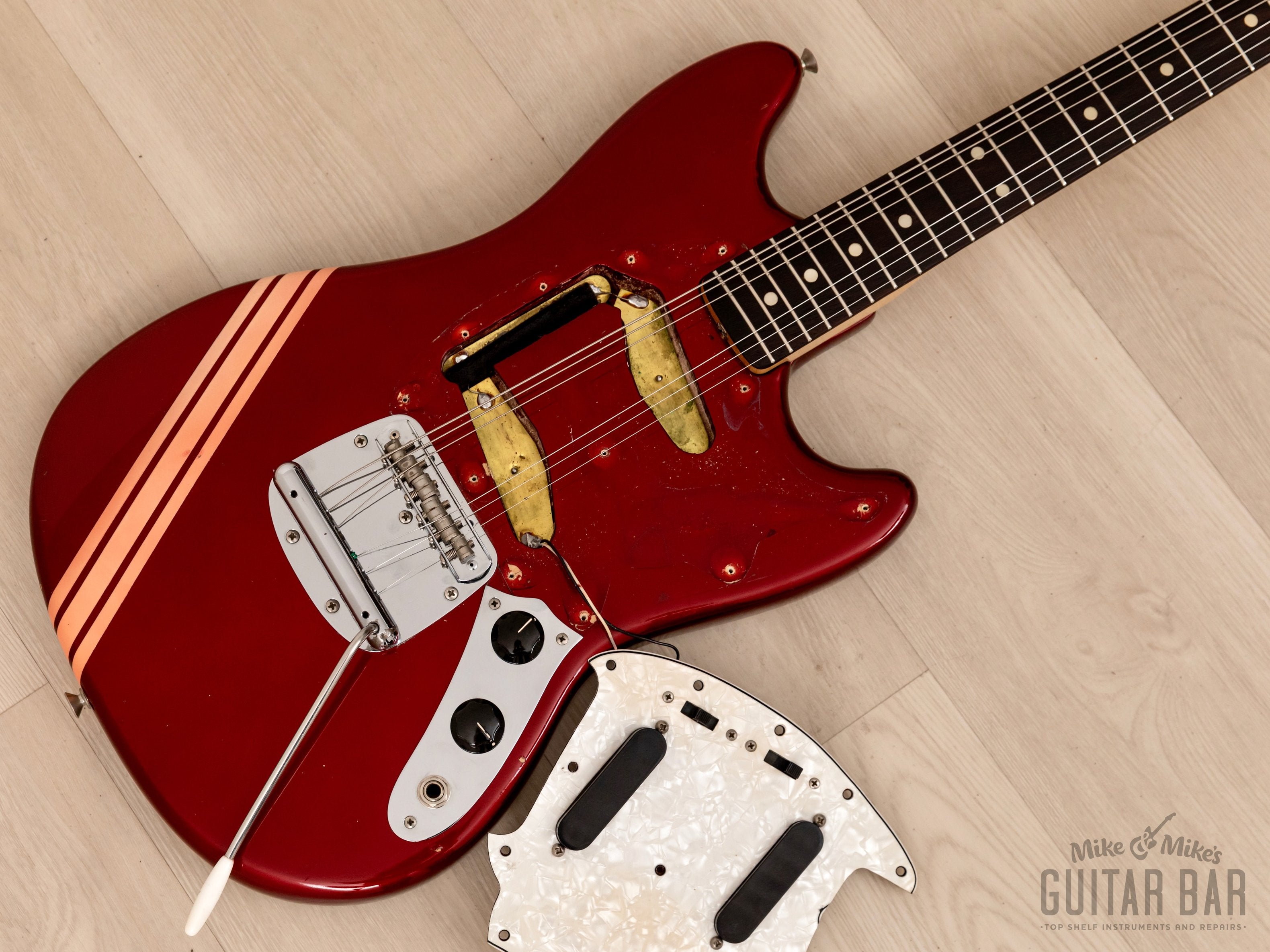 1972 Fender Mustang Vintage Offset Electric Guitar Competition Red Collector-Grade w/ Case, Warranty Card