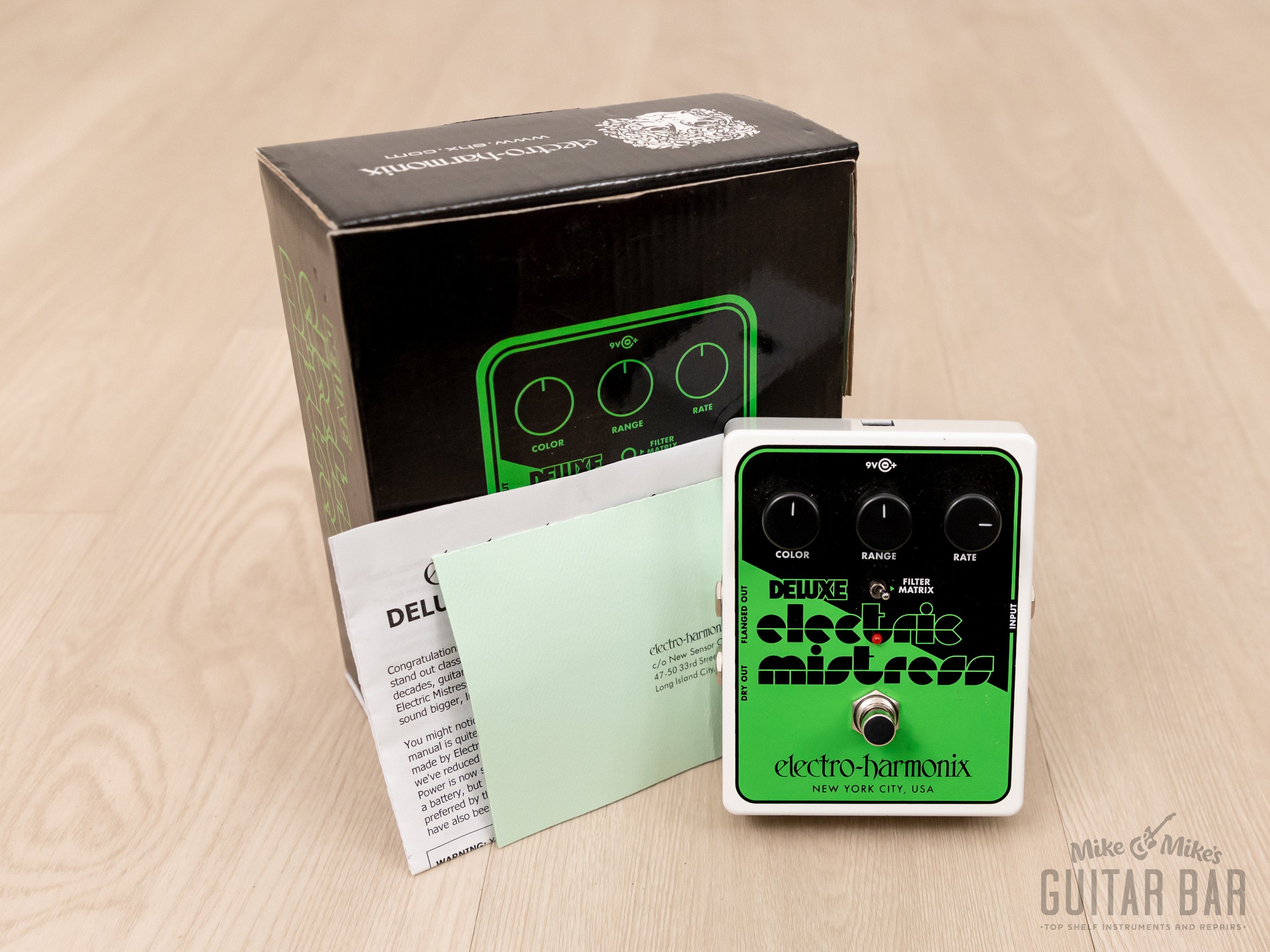Electro Harmonix Deluxe Electric Mistress Flanger/Filter Matrix Guitar Effects Pedal w/ Box, Power Supply