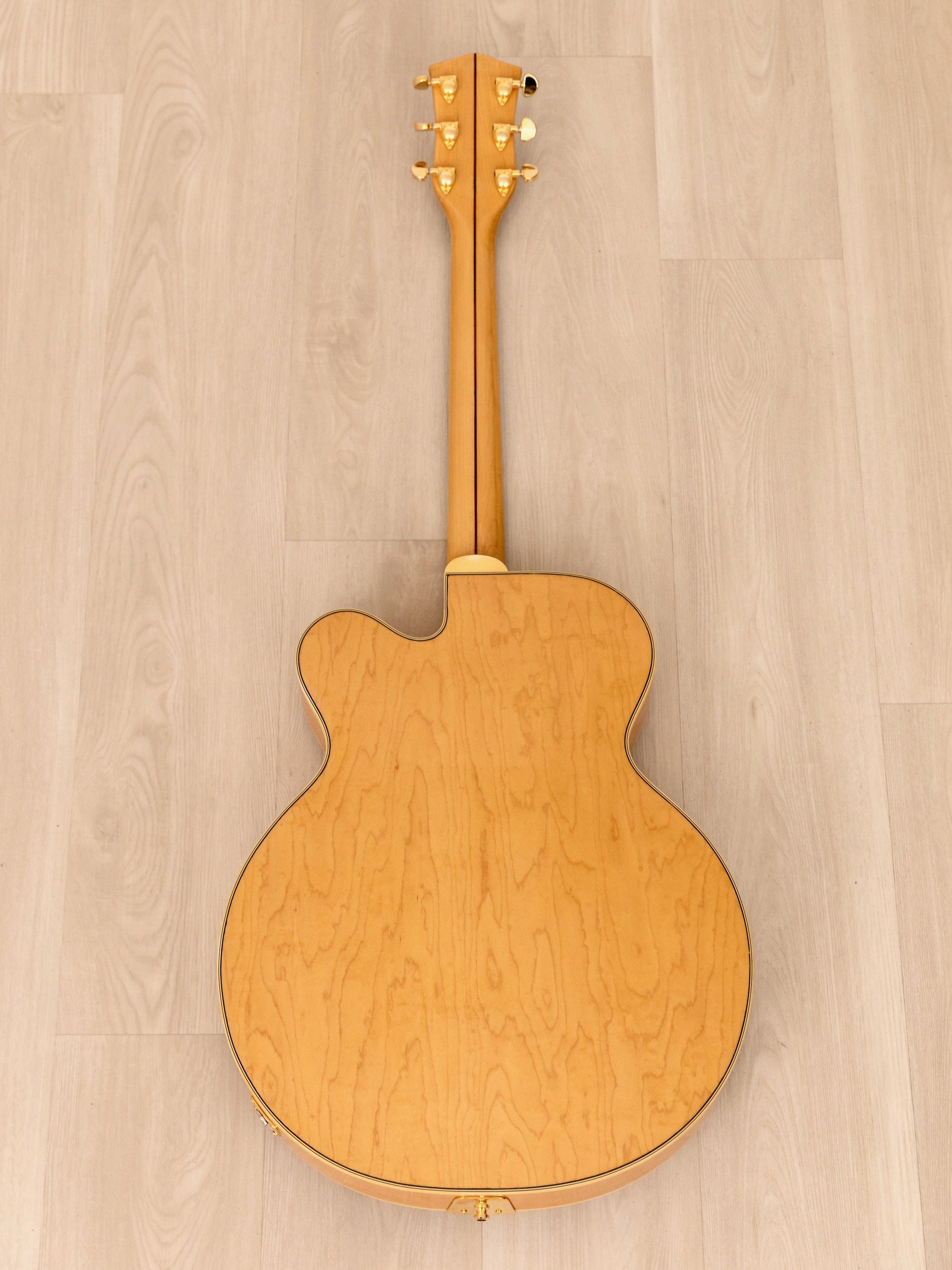 1980s Hondo HL5-FB Fat-Boy Vintage Archtop Electric Guitar Blonde w/ Case, Upgrades