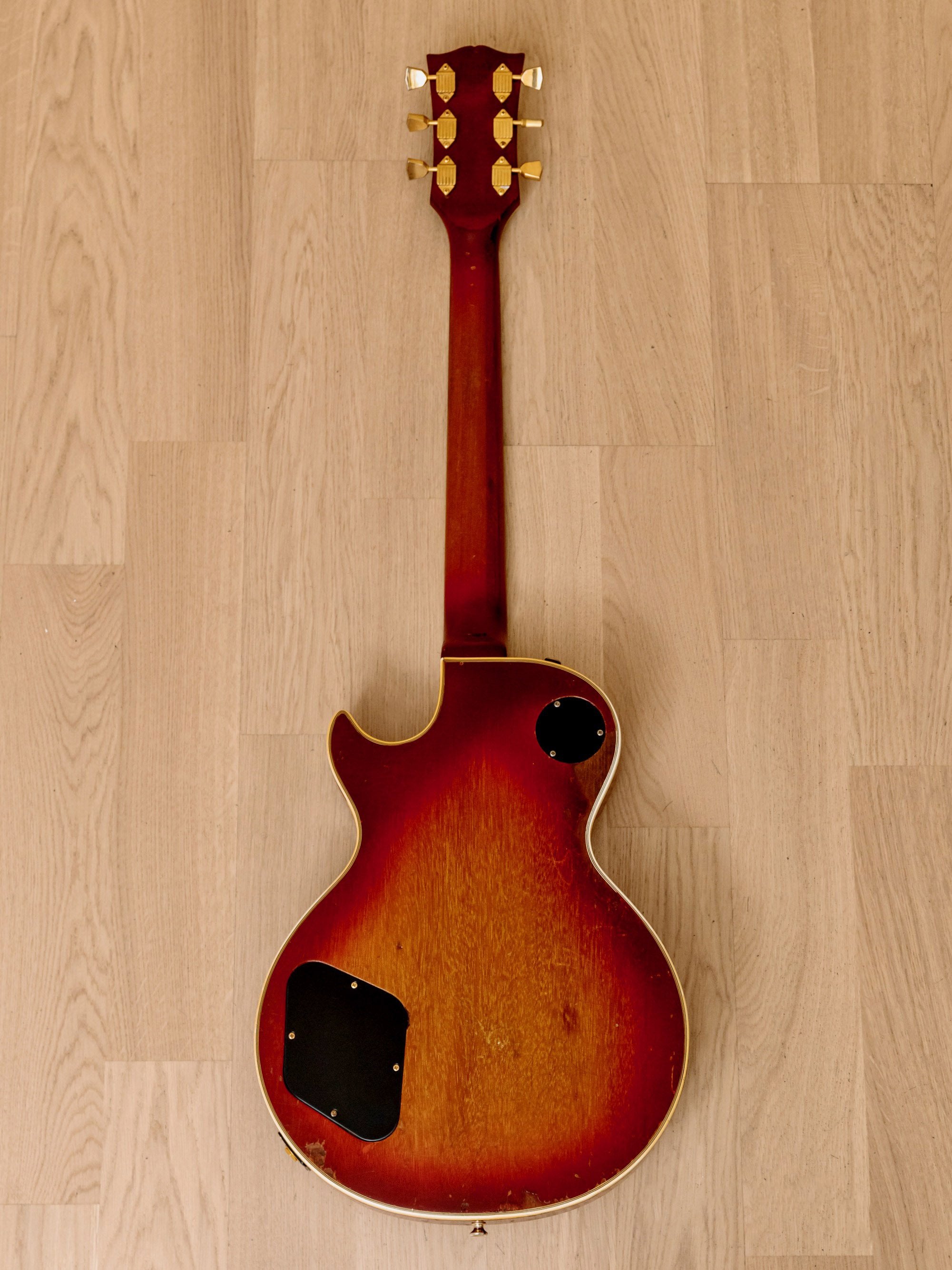 1971 Gibson Les Paul Custom Vintage Electric Guitar Cherry Sunburst w/ T Tops, Embossed Covers, Case