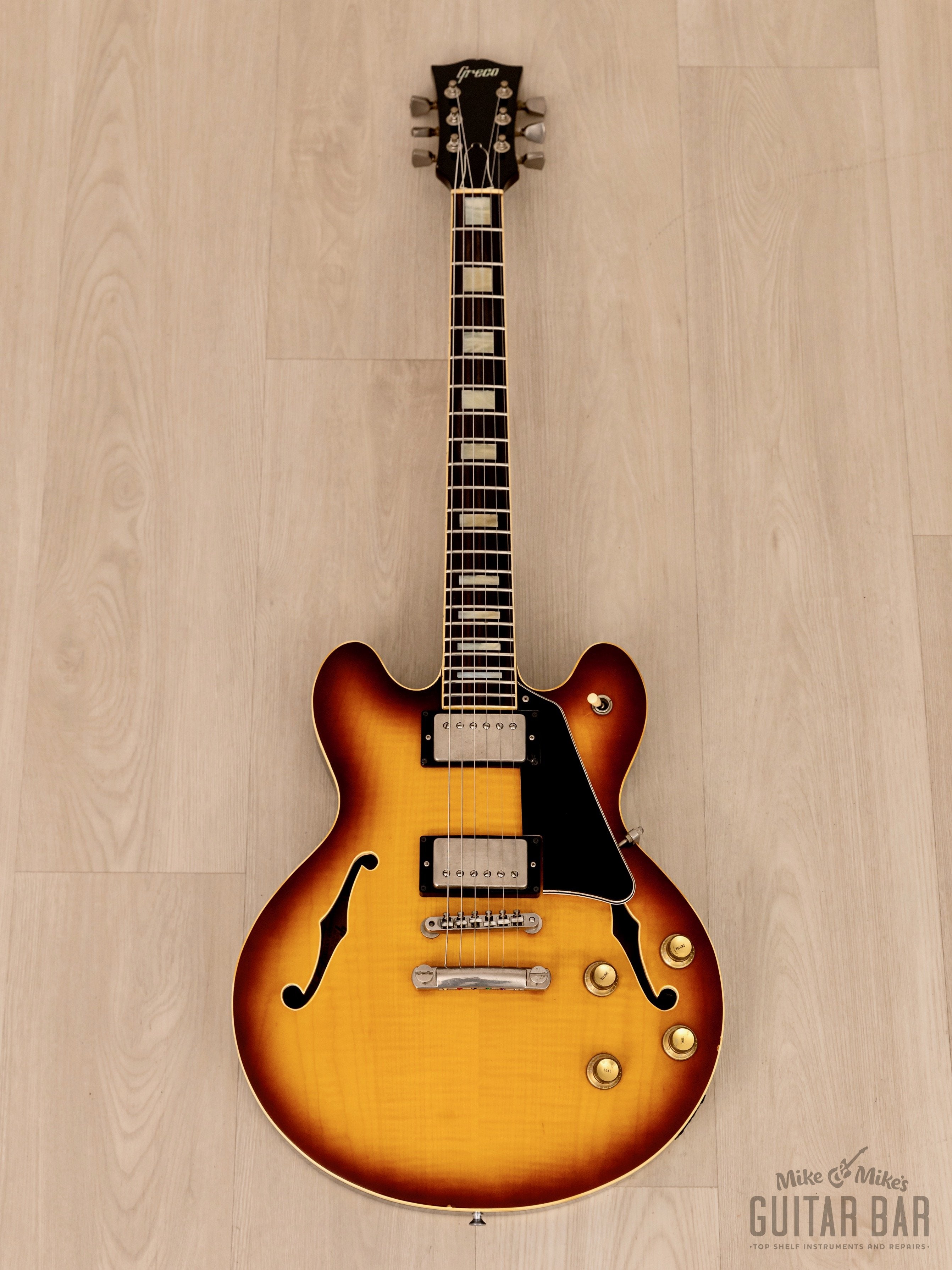 1980 Greco SA-500 Semi-Hollow Vintage Guitar Sunburst w/ Maxon U-1000, Japan Fujigen