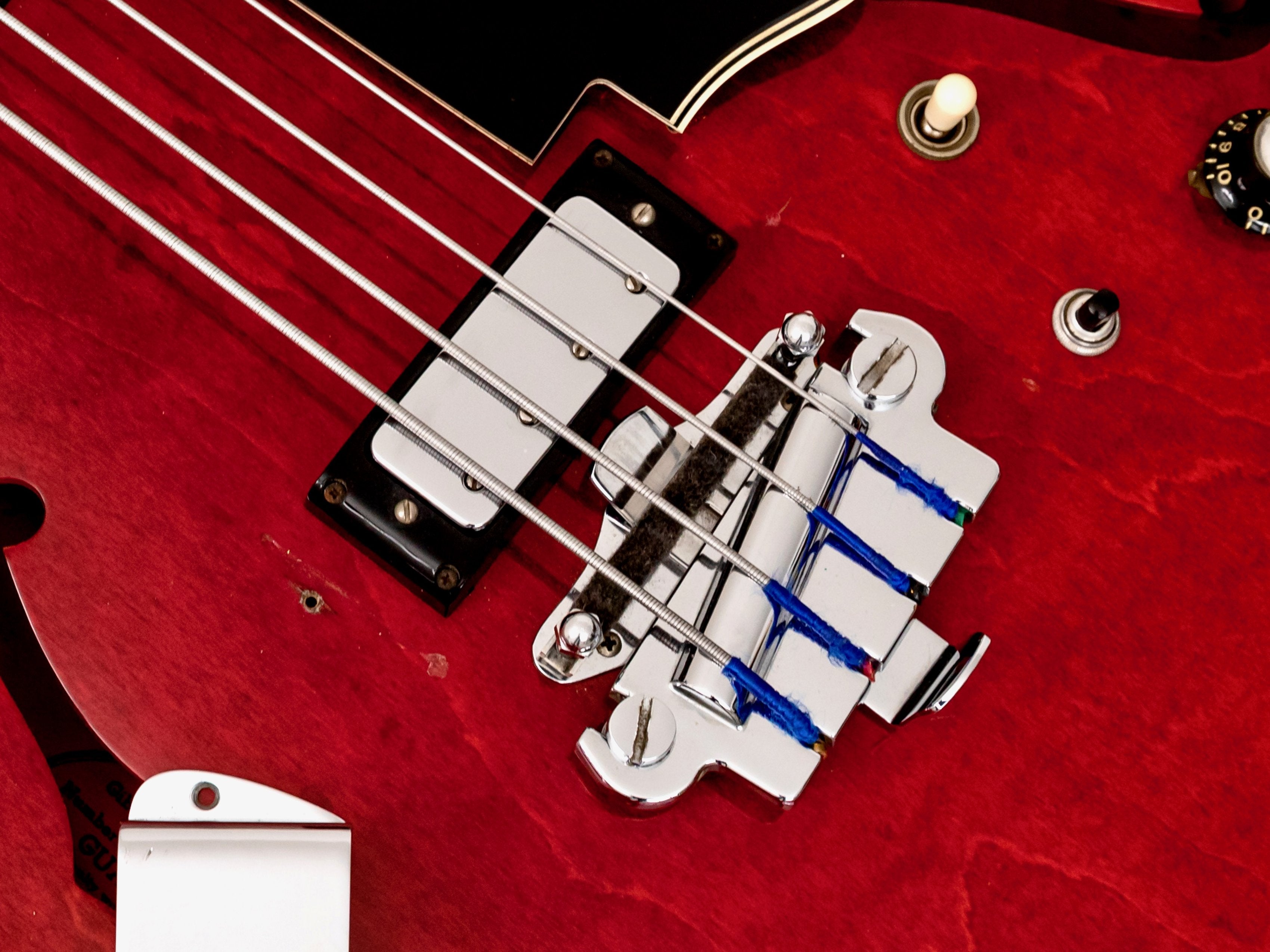 1966 Gibson EB-2D Vintage Semi-Hollowbody Bass Guitar Cherry, 100% Original w/ Case