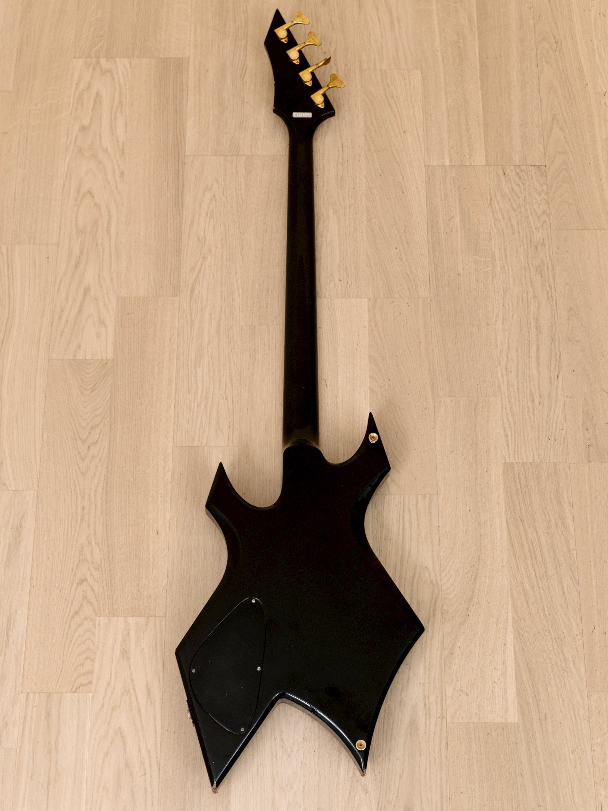 1980s BC Rich Warlock Bass WB-9987 Set Neck Vintage PJ Bass Black, Japan