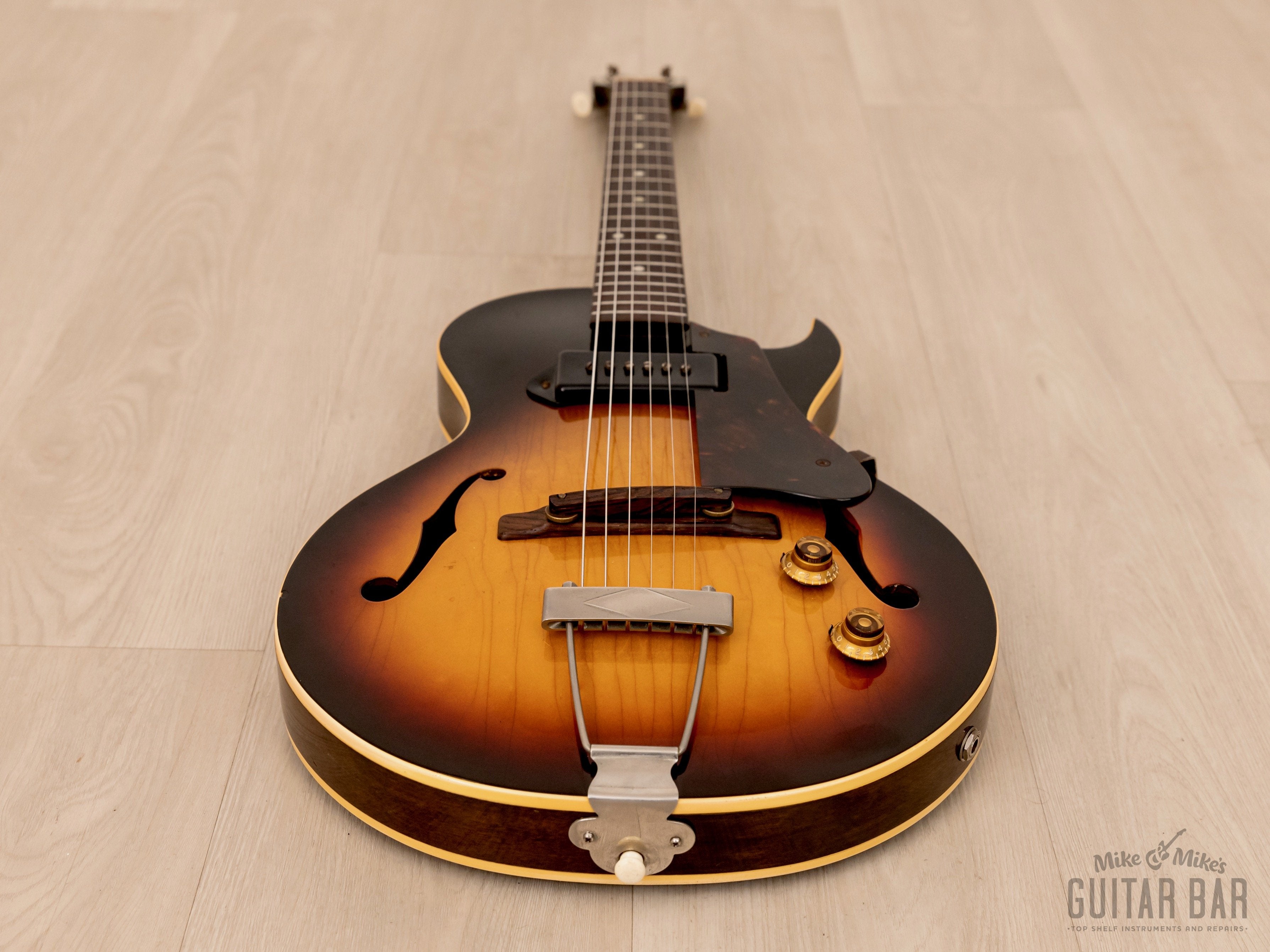 1959 Gibson ES-140T Vintage 3/4 Hollowbody Guitar Sunburst w/ P-90, Hangtag & Case