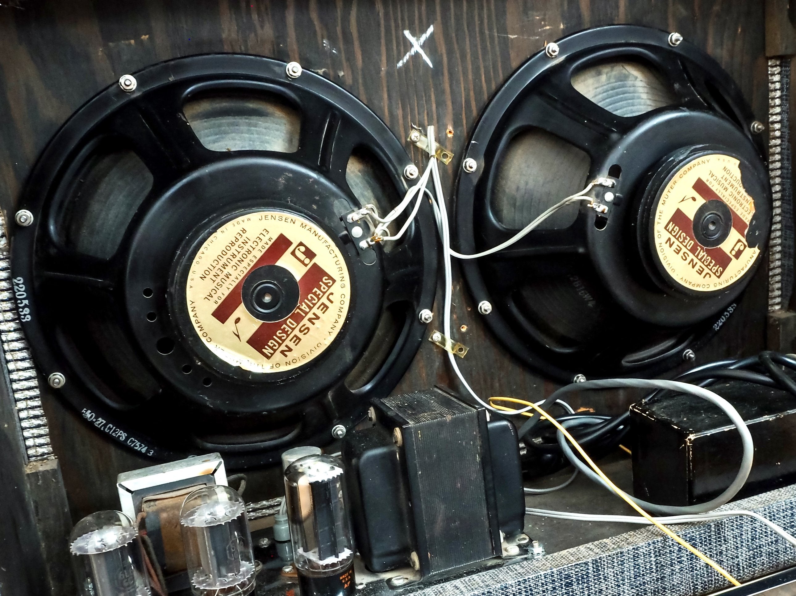 1965 Supro Vibra-Verb 6498 VR Vintage Tube Amp 2x12 w/ Vibrato & Jensen C12PS, RCA Tube Set