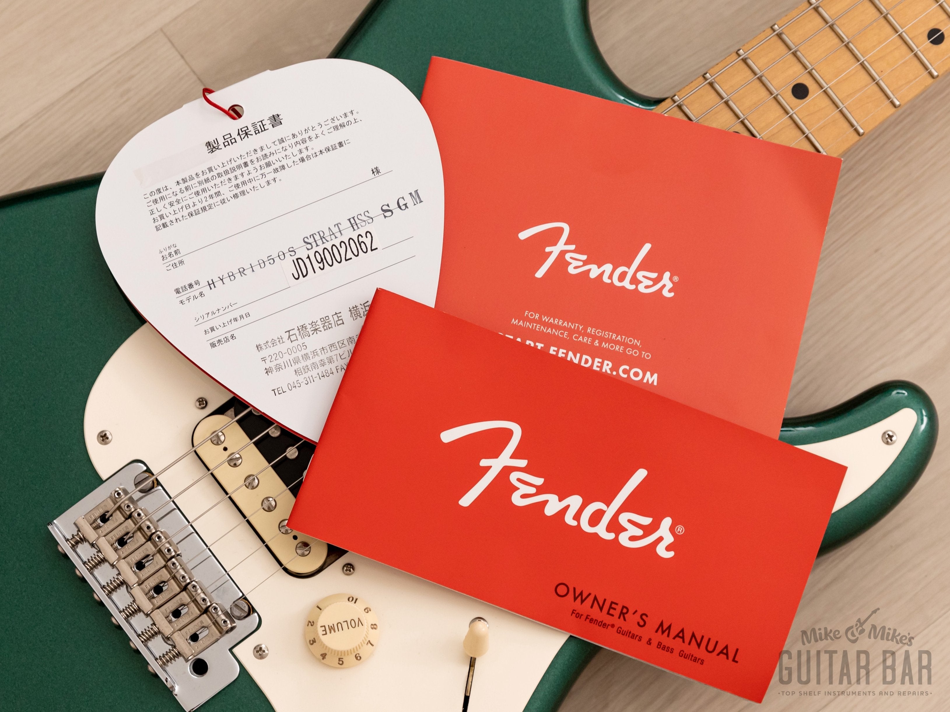 2019 Fender Hybrid 50s Stratocaster HSS Sherwood Green, Near Mint w/ USA Pickups & Hangtags, Japan MIJ