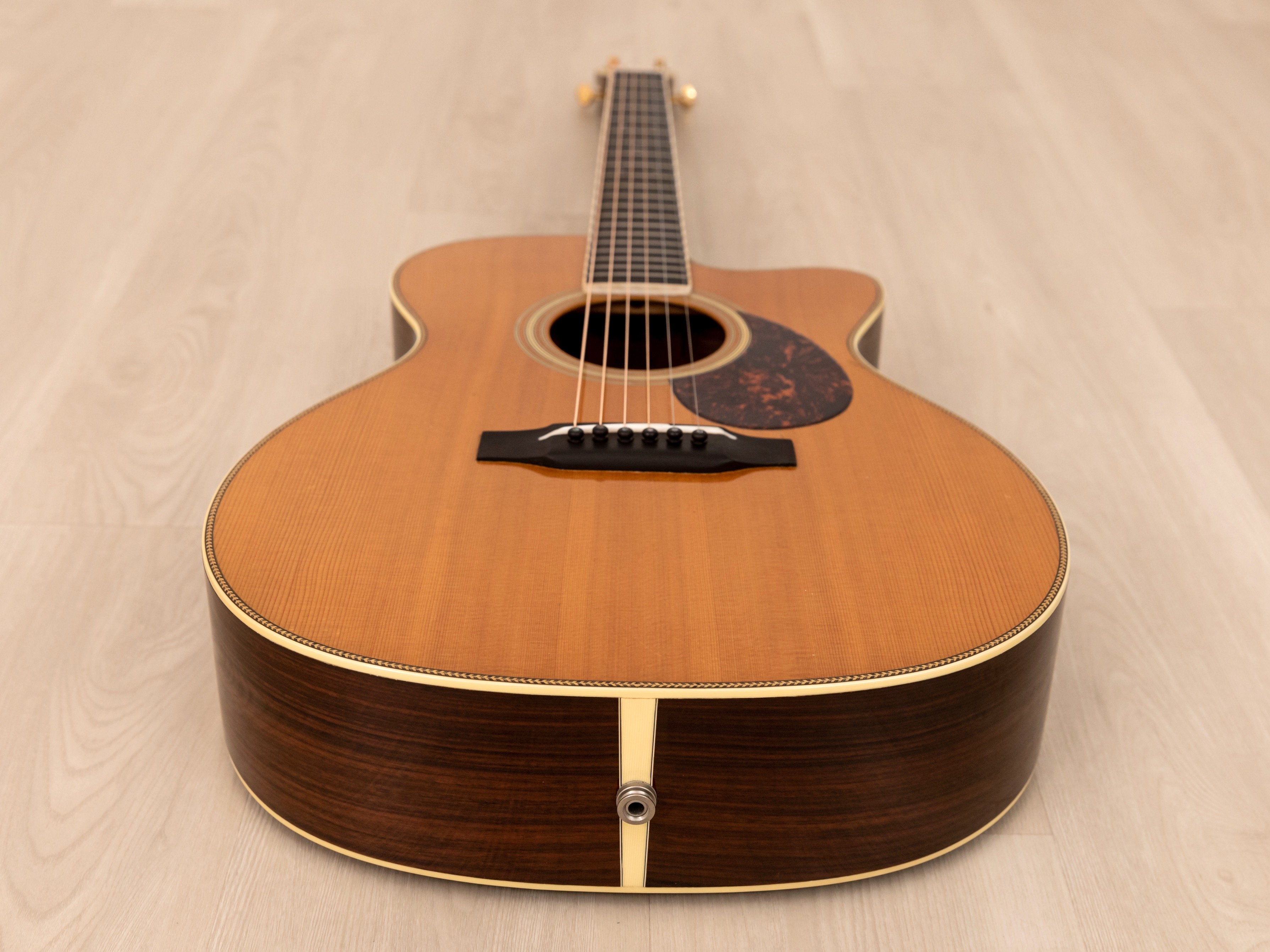 2001 Martin OM-28V Cutaway Herringbone Custom-Ordered One-Off Acoustic Guitar w/ Pickup, Case