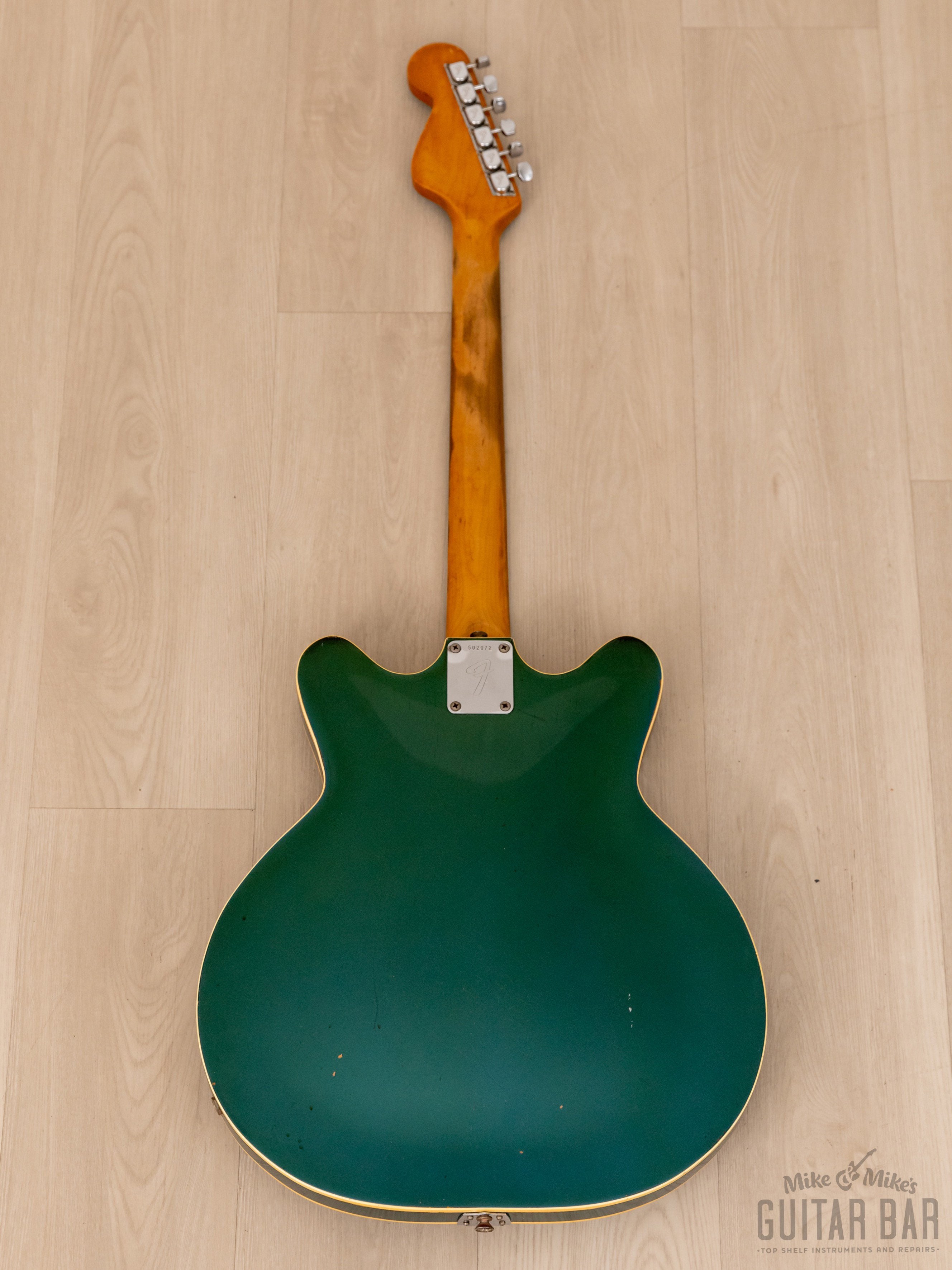 1966 Fender Coronado II Vintage Hollowbody Guitar Lake Placid Blue w/ Matching Peghead, Case