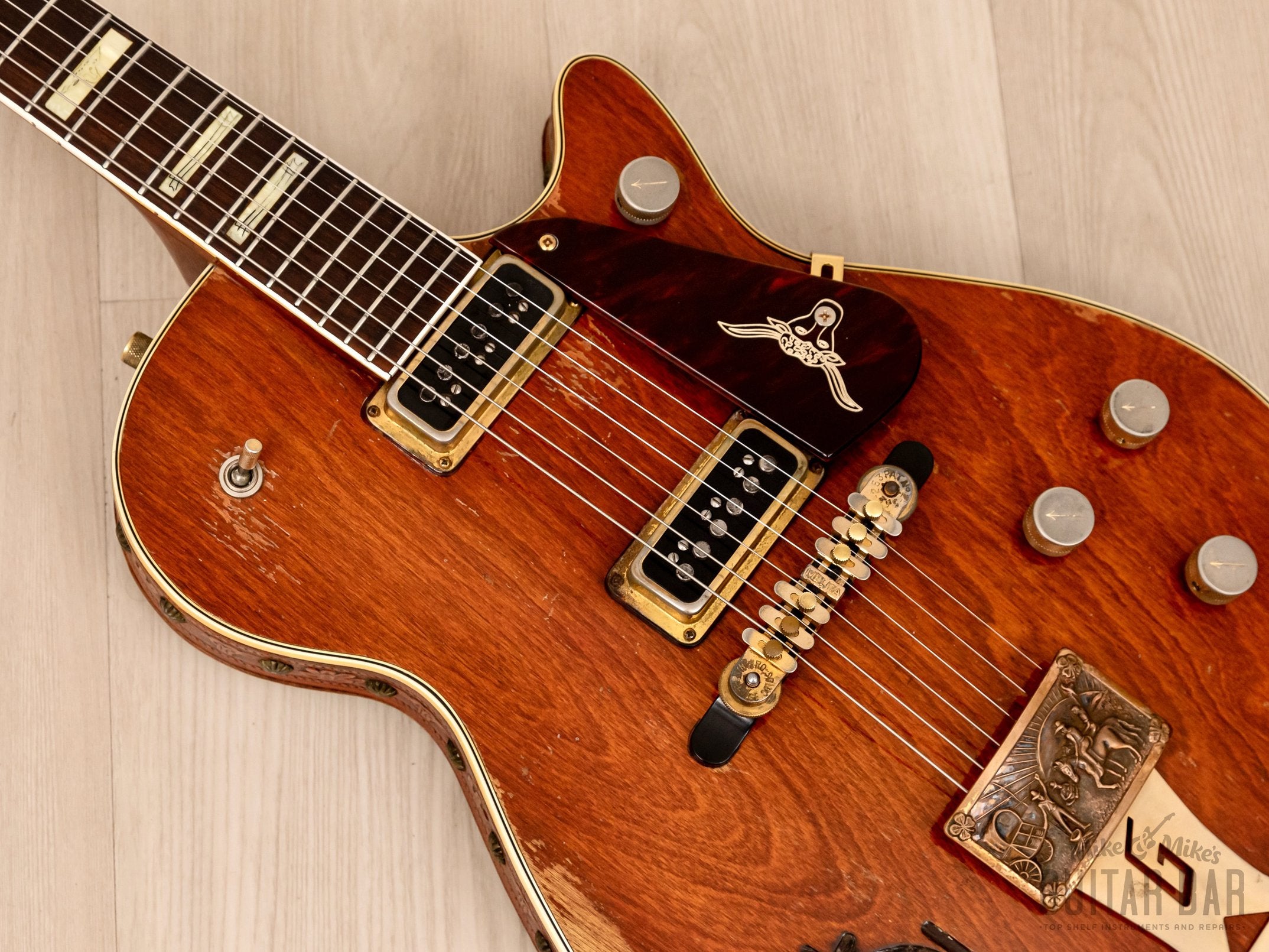 1955 Gretsch Roundup 6130 Vintage Guitar Western Orange w/ Cowboy Case