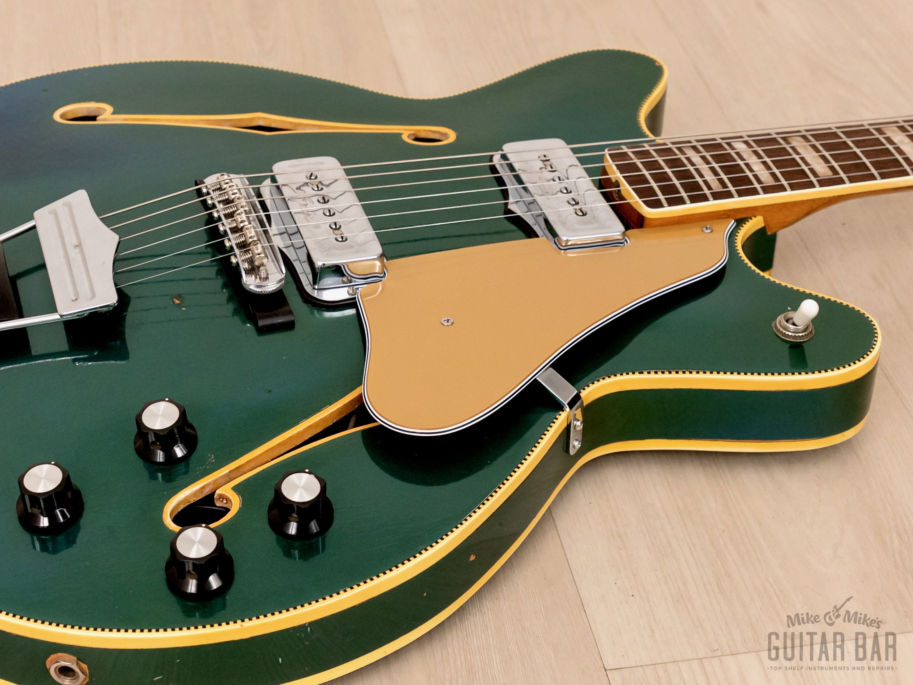 1966 Fender Coronado II Vintage Hollowbody Guitar Lake Placid Blue w/ Matching Peghead, Case