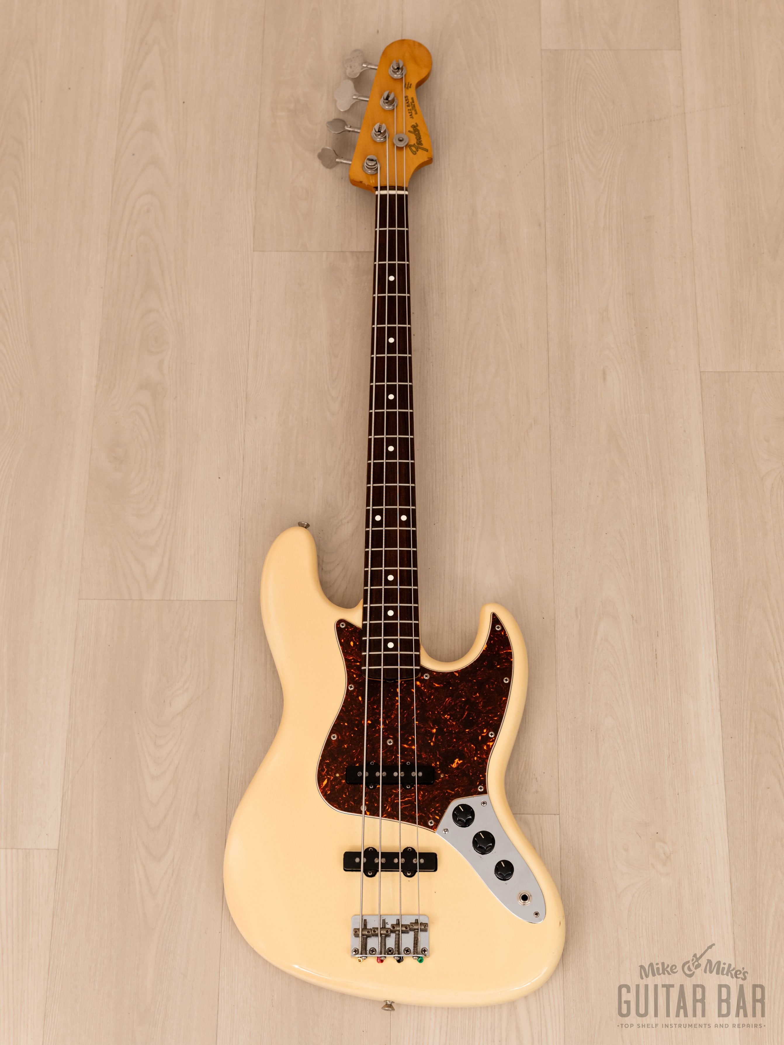 1984 Fender Jazz Bass '62 Vintage Reissue JV JB62-115 Olympic White Lacquer w/ USA Pickups, Japan MIJ Fujigen